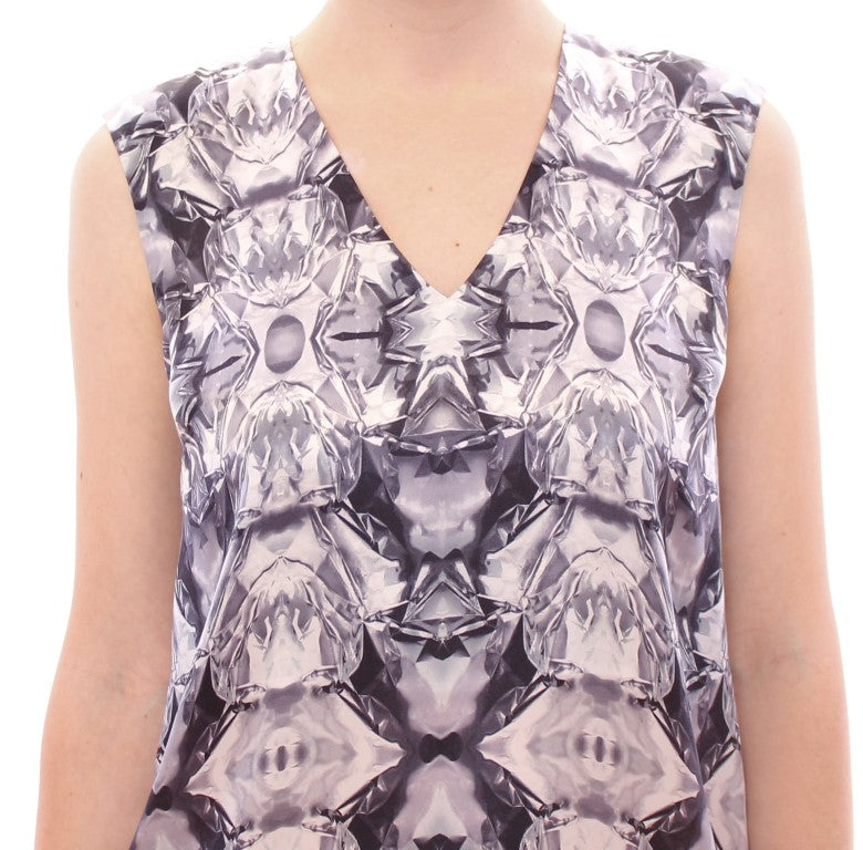 Exquisite Silk Sleeveless Blouse in Multicolor - ventzia