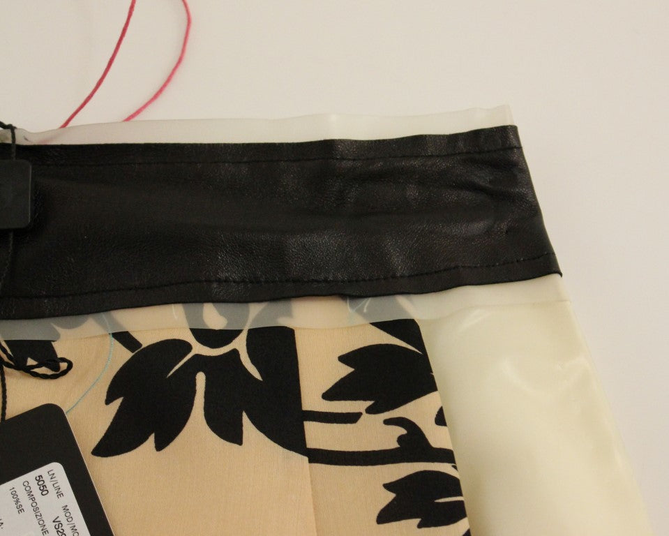 Chic Beige Mini Skirt - Silk & Nylon Blend - ventzia