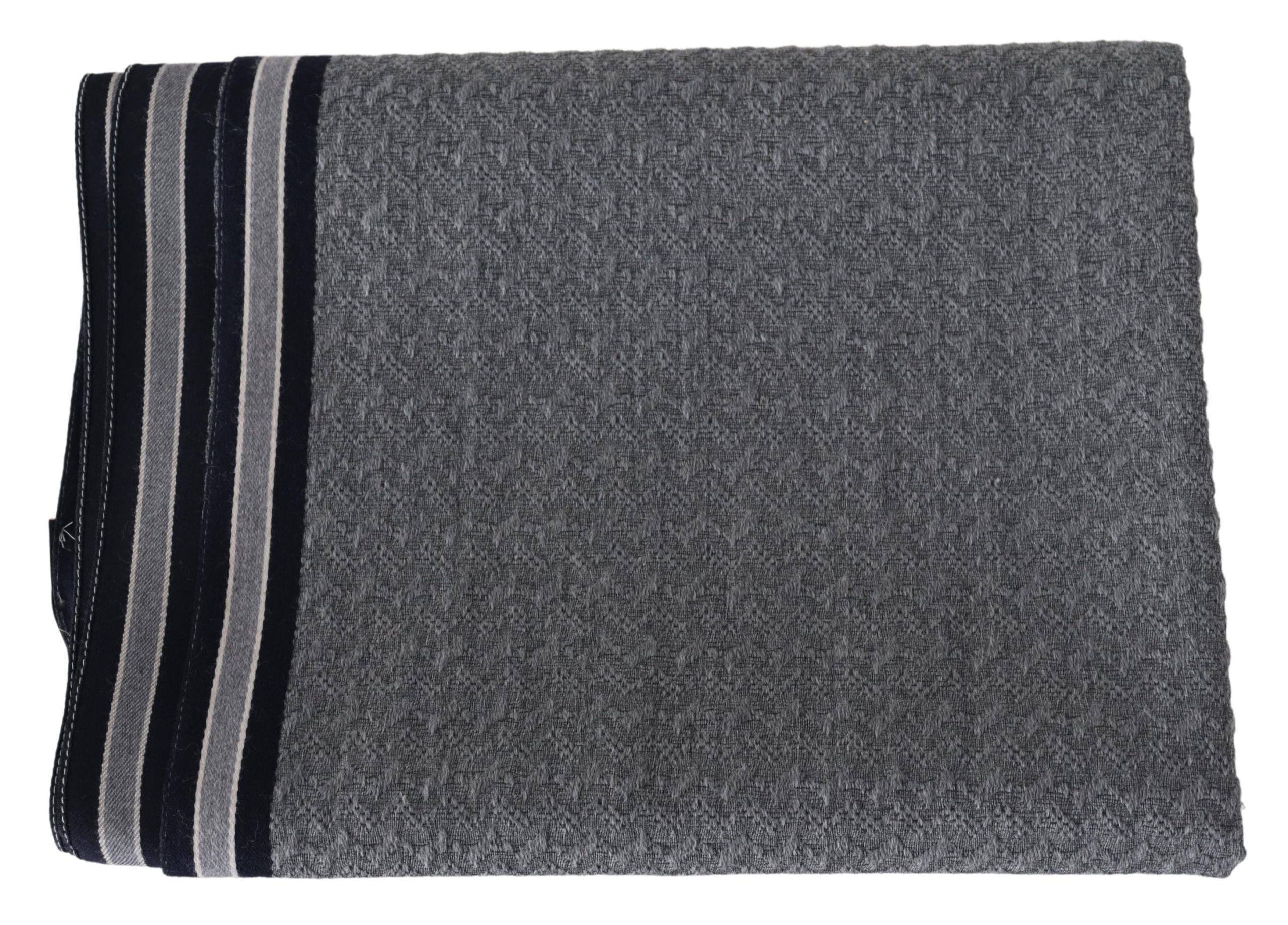 Gray Stripes Pattern 100% Wool Unisex Neck Wrap Scarf - ventzia