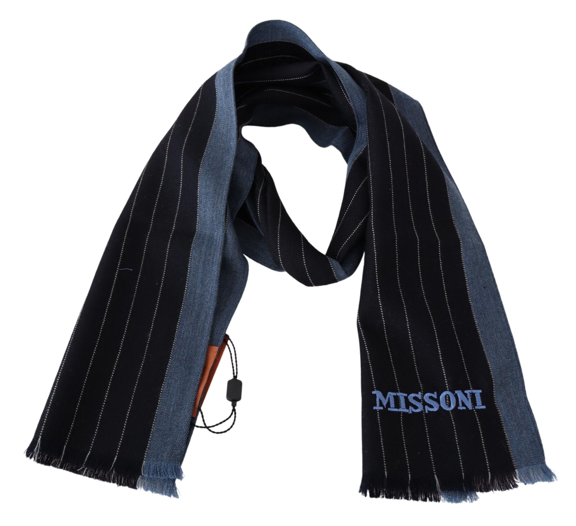 Chic Striped Wool-Silk Unisex Scarf - ventzia