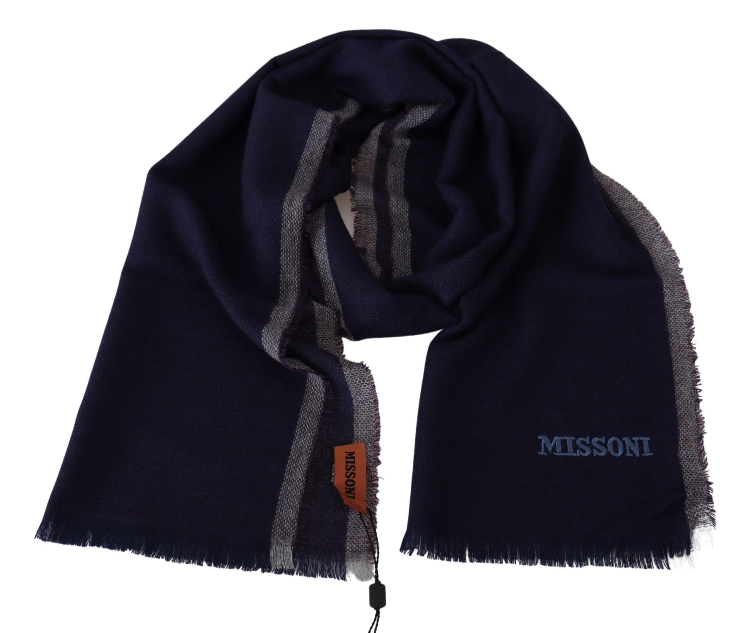 Authentic Wool Scarf with Striped Pattern - ventzia