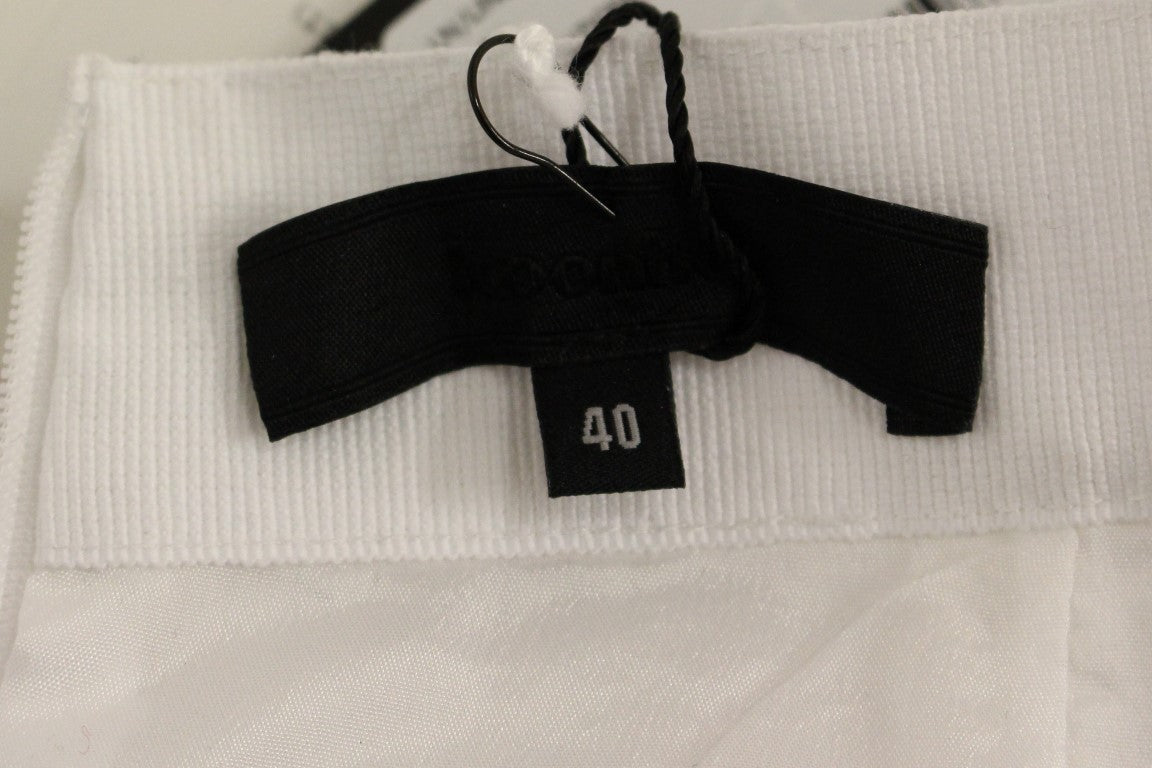 Elegant Sequined Pencil Skirt - Pristine White - ventzia