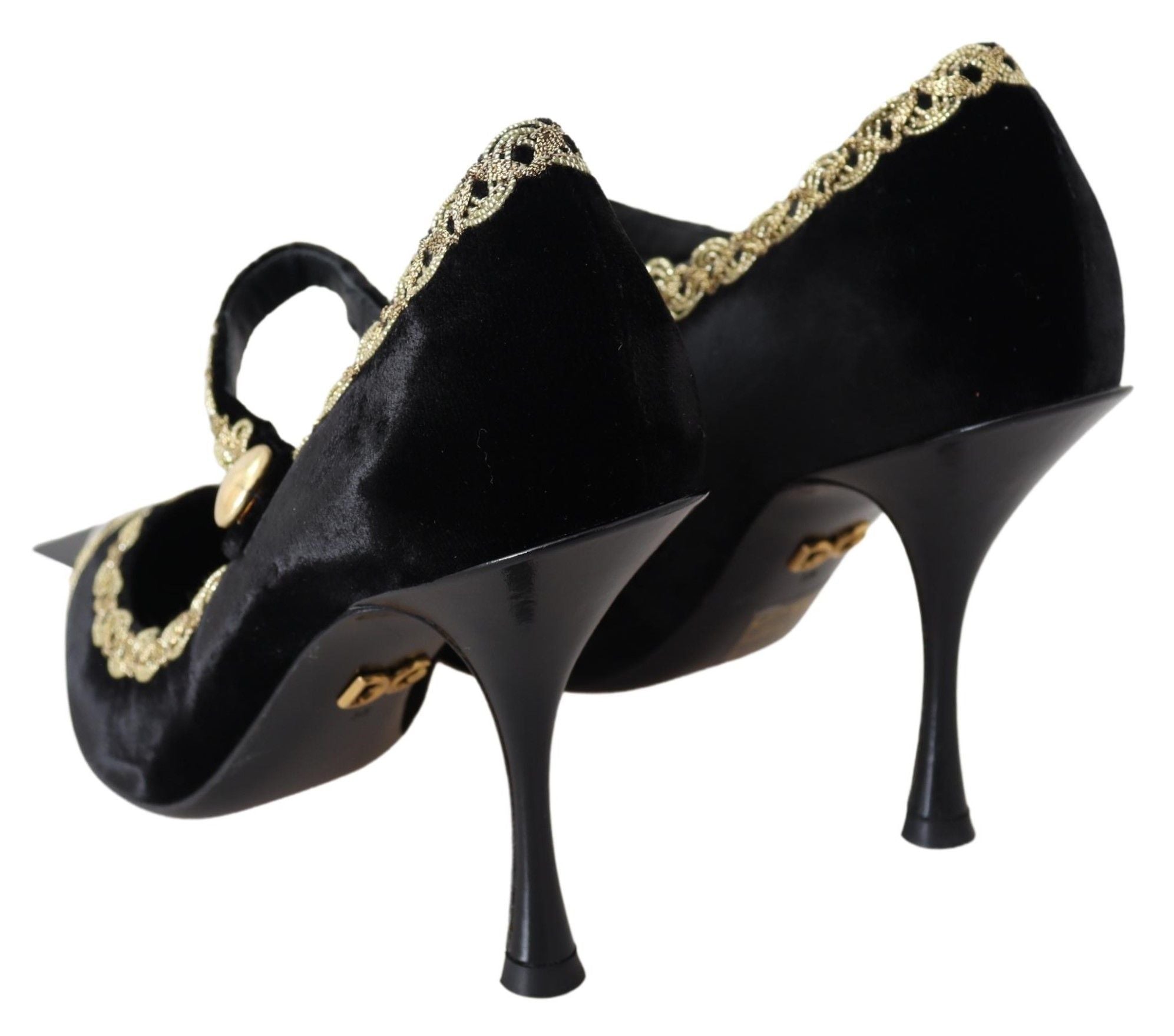 Elegant Velvet Patent Embroidered Pumps - ventzia