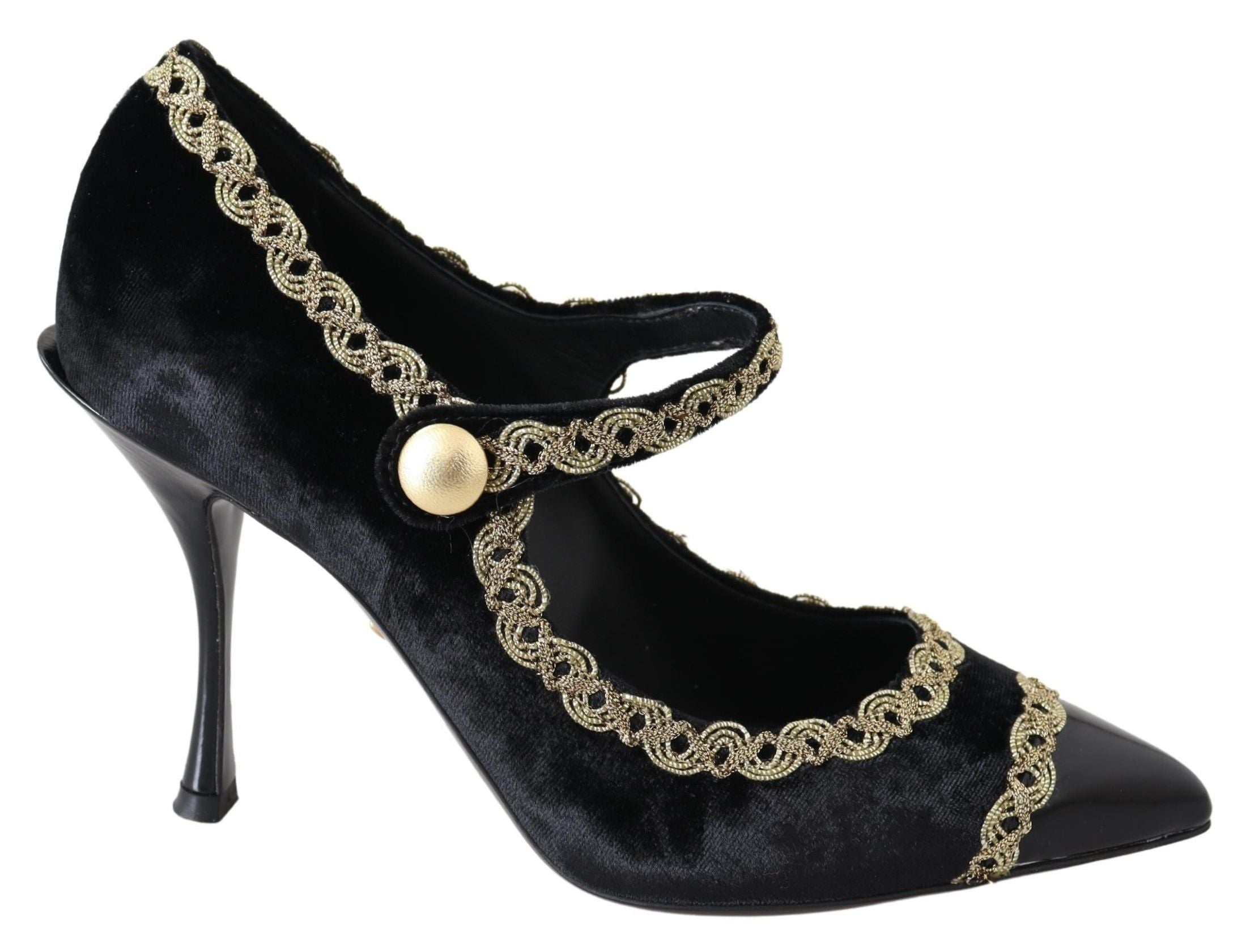 Elegant Velvet Patent Embroidered Pumps - ventzia