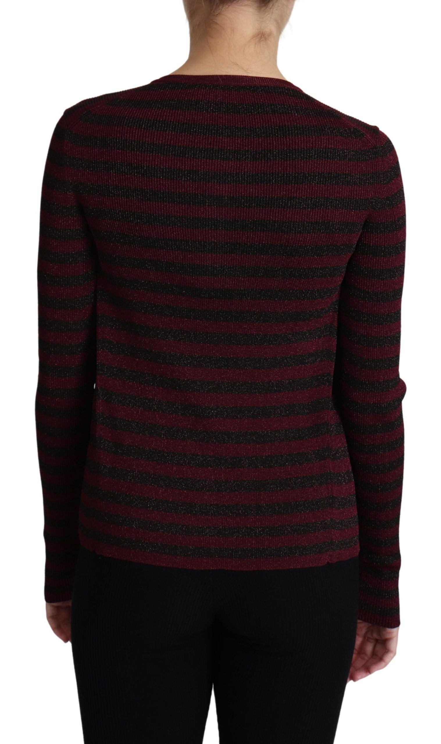 Elegant Striped Viscose Cardigan - ventzia