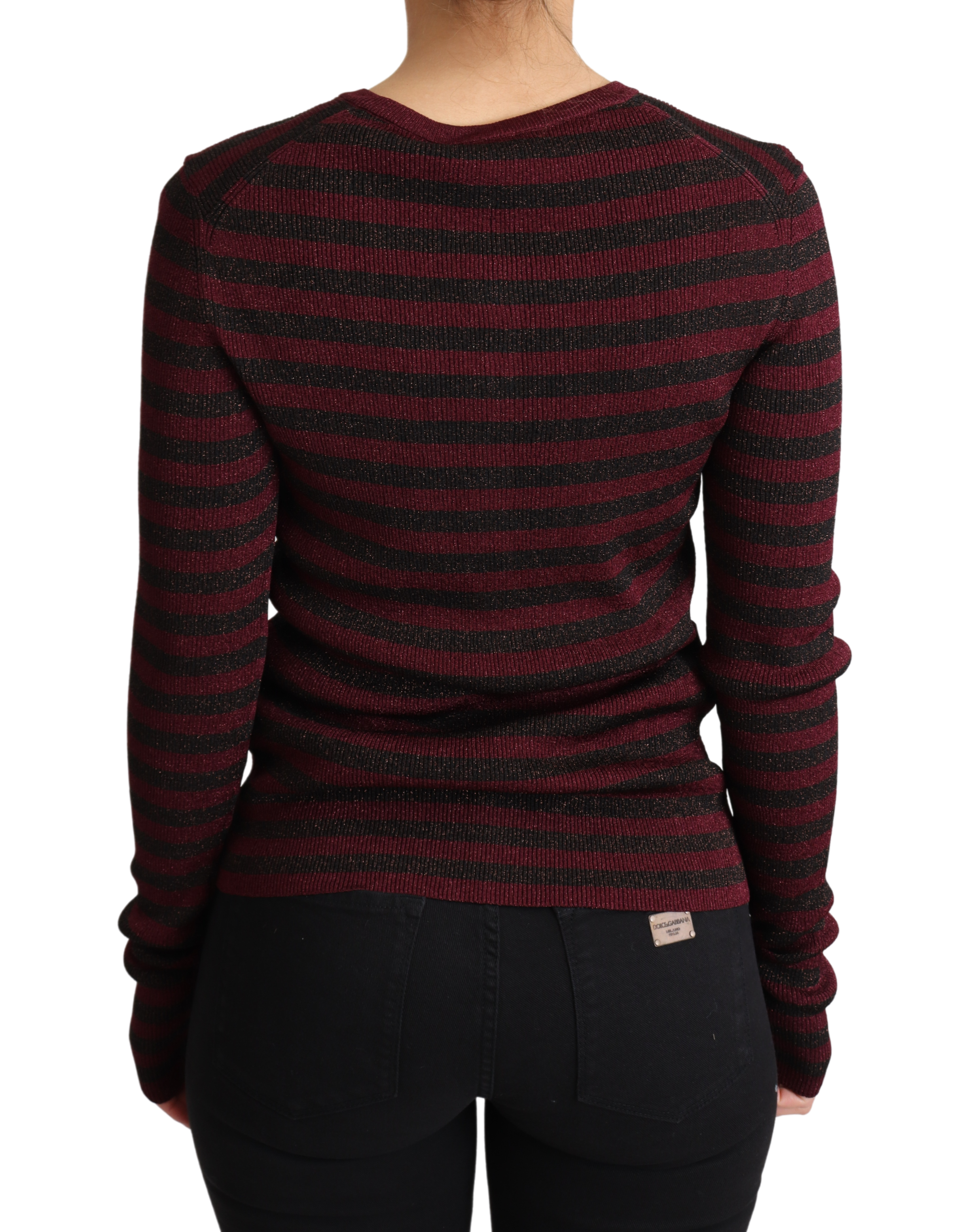 Elegant Striped Viscose Cardigan - ventzia