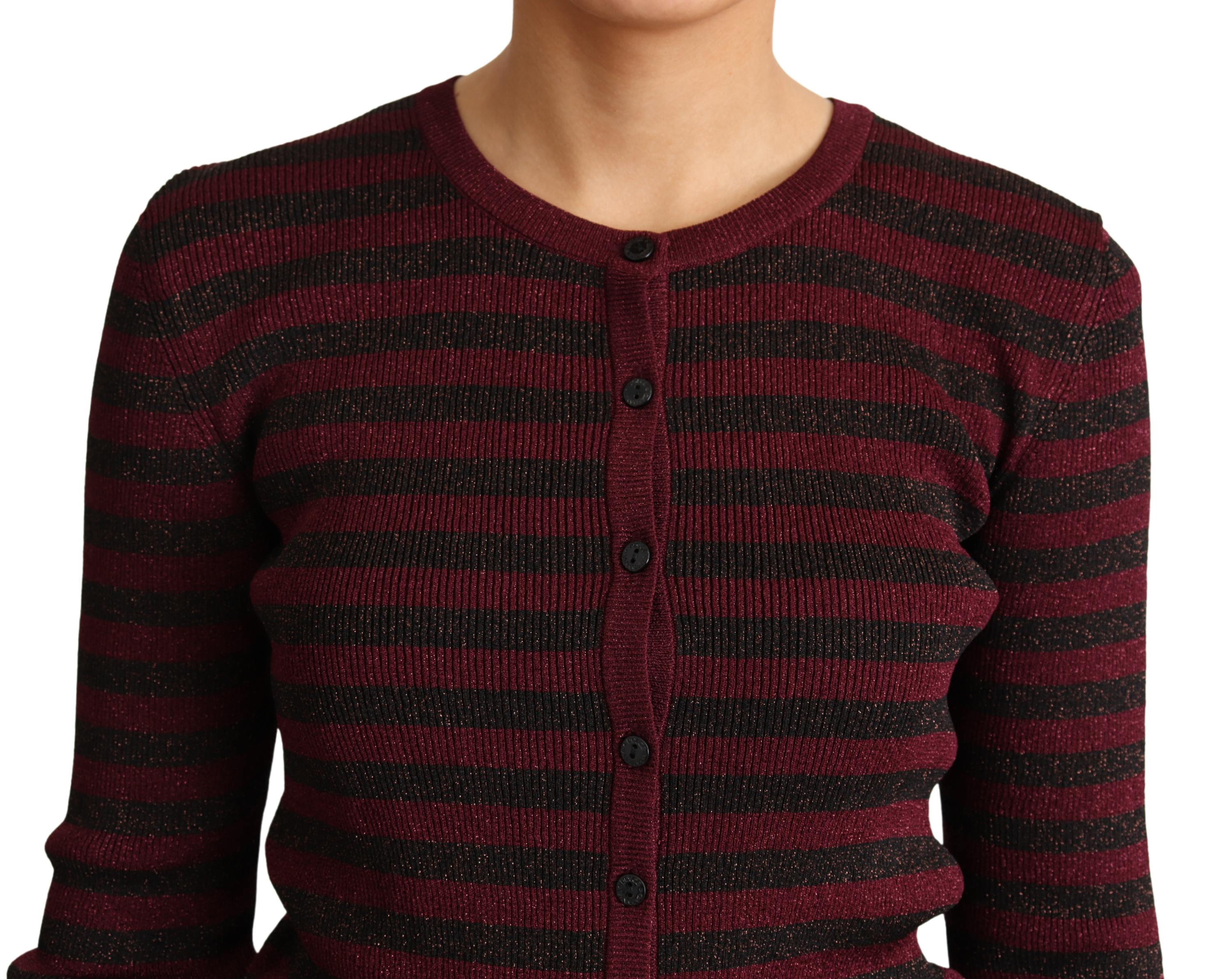 Elegant Striped Viscose Cardigan - ventzia
