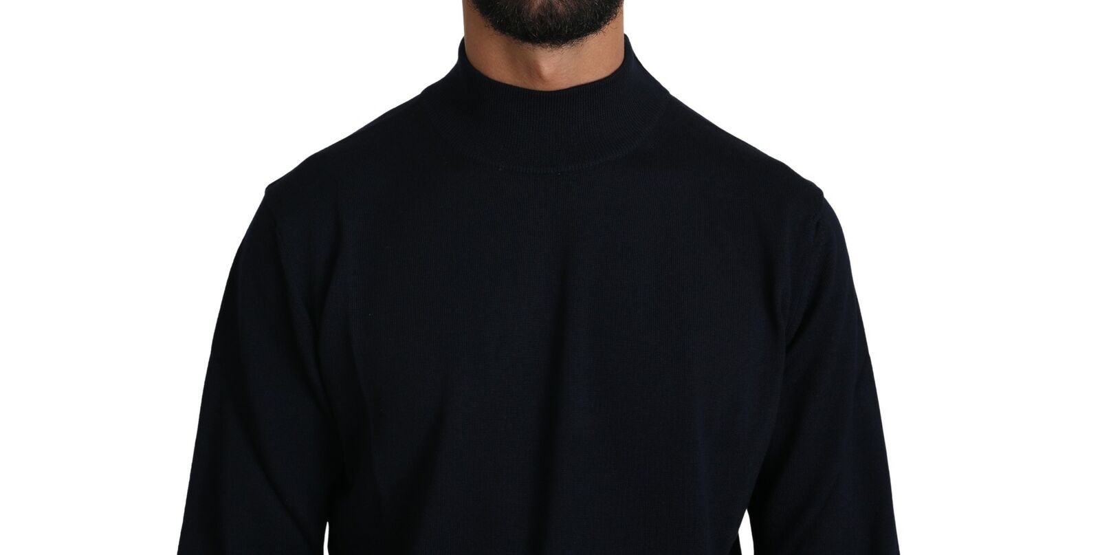 Elegant Dark Blue Pullover Sweater - ventzia