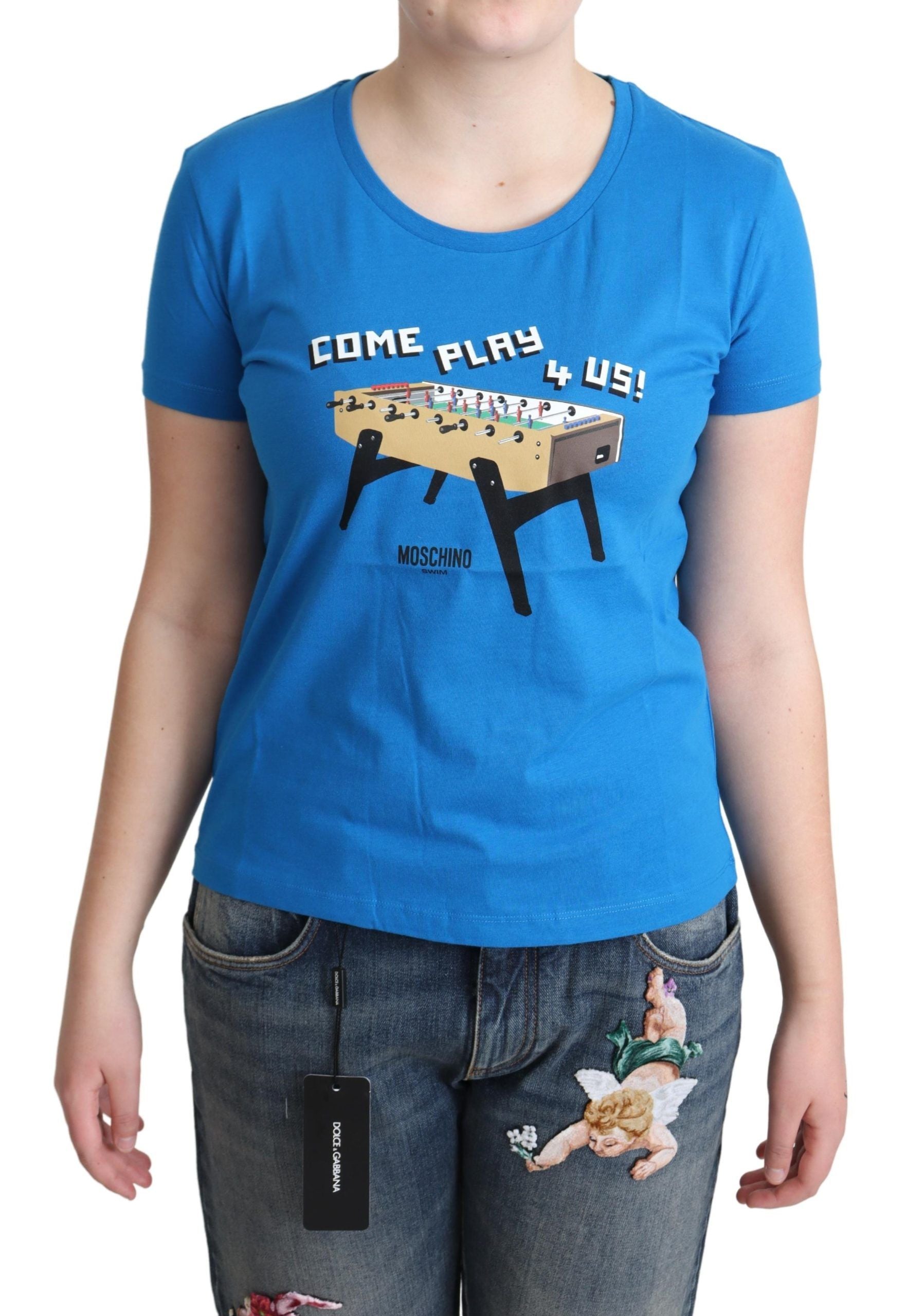 Chic Moschino Cotton Tee with Unique Print - ventzia