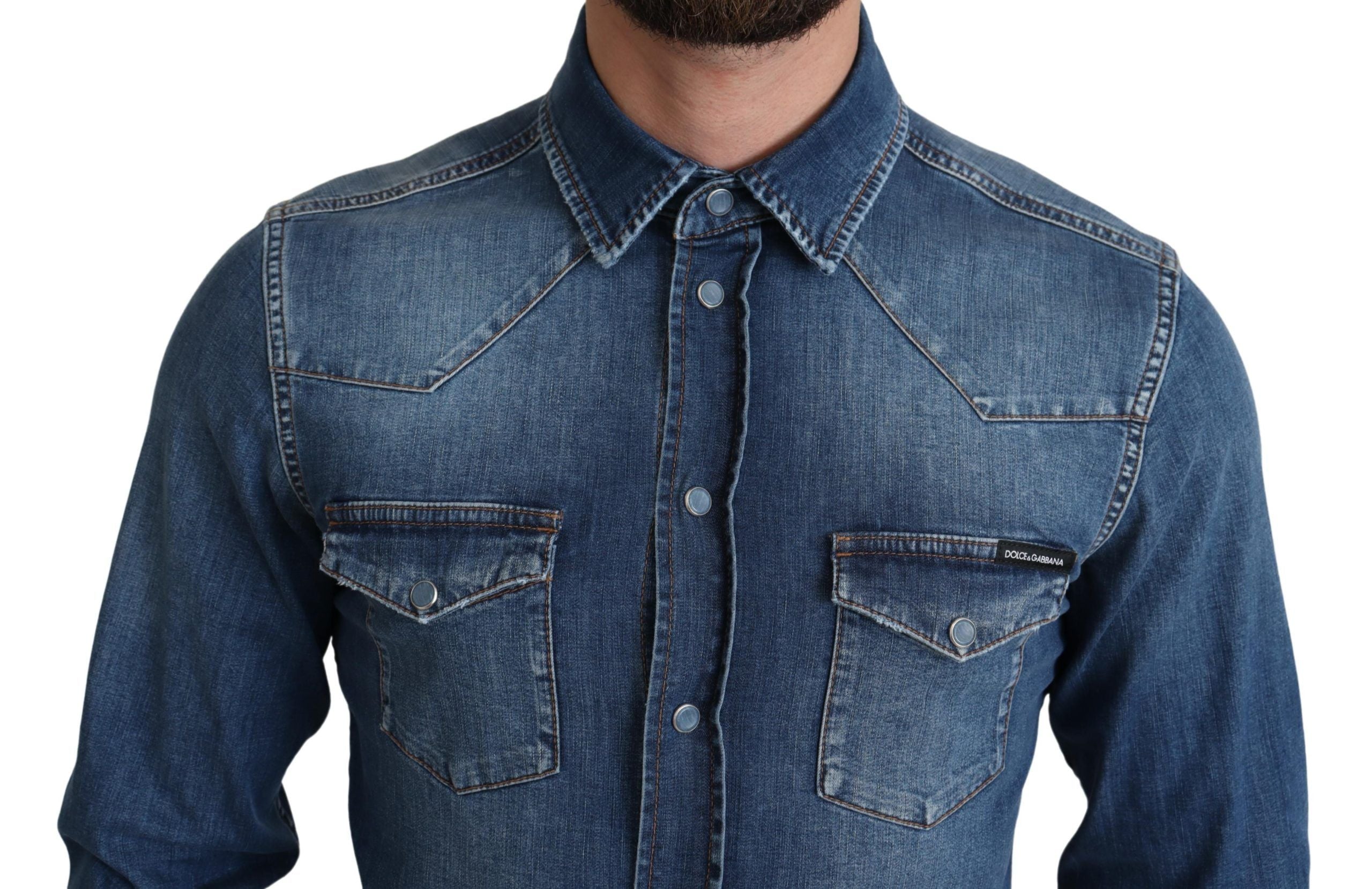 Elegant Denim Long Sleeve Casual Shirt - ventzia