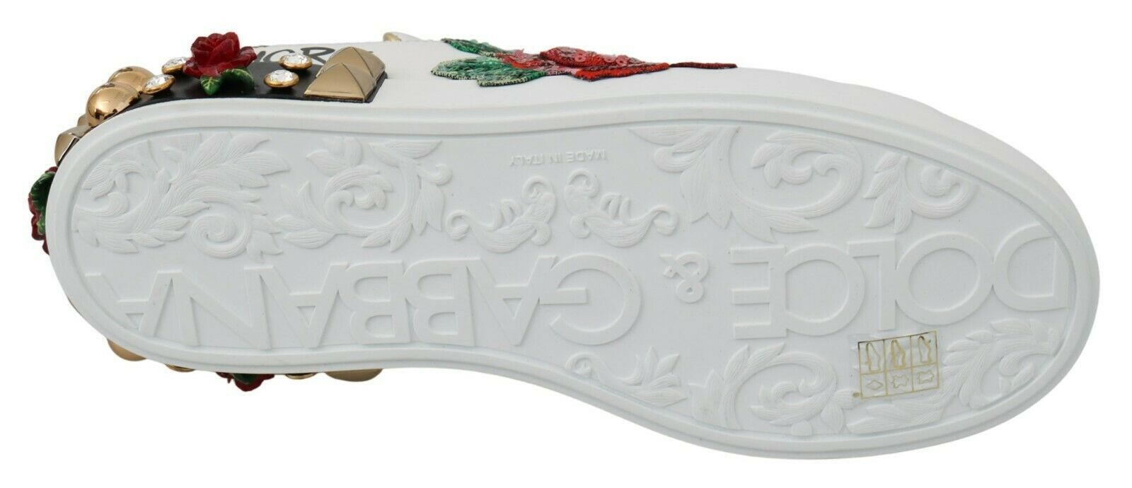 Elegant Sequined Floral Leather Sneakers - ventzia