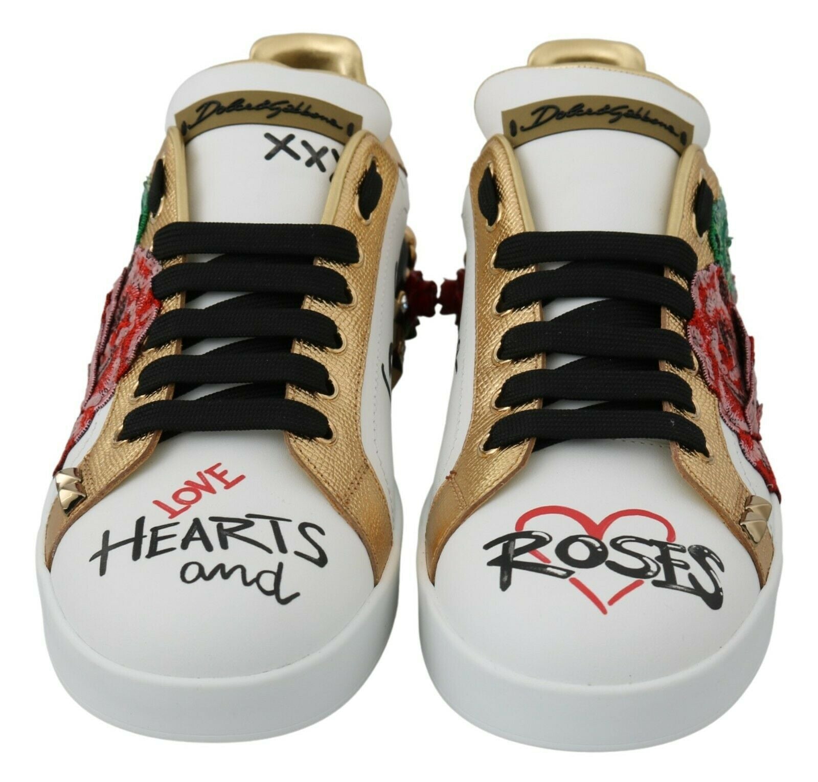 Elegant Sequined Floral Leather Sneakers - ventzia