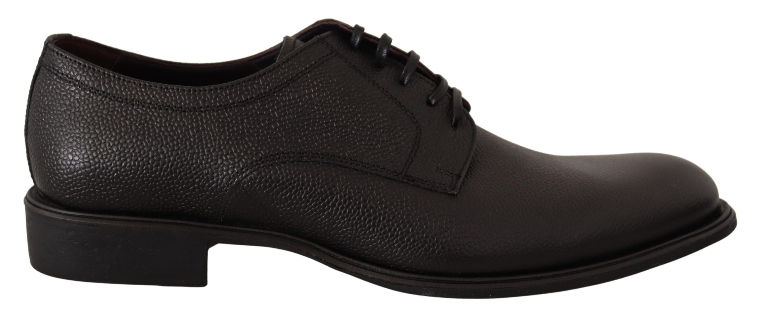 Elegant Black Leather Derby Dress Shoes - ventzia