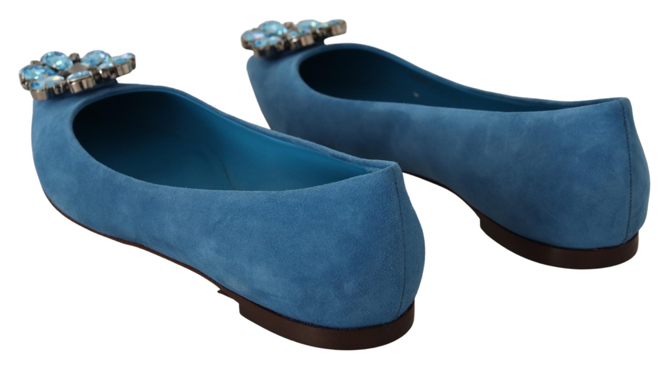 Elegant Crystal-Embellished Suede Flats - ventzia