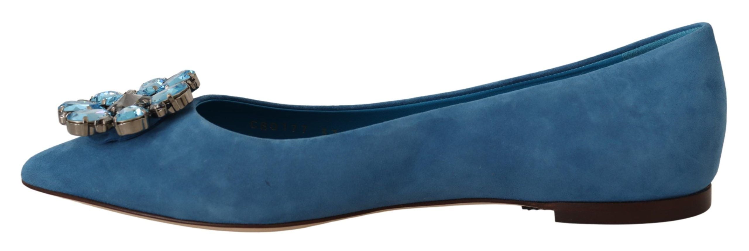 Elegant Crystal-Embellished Suede Flats - ventzia