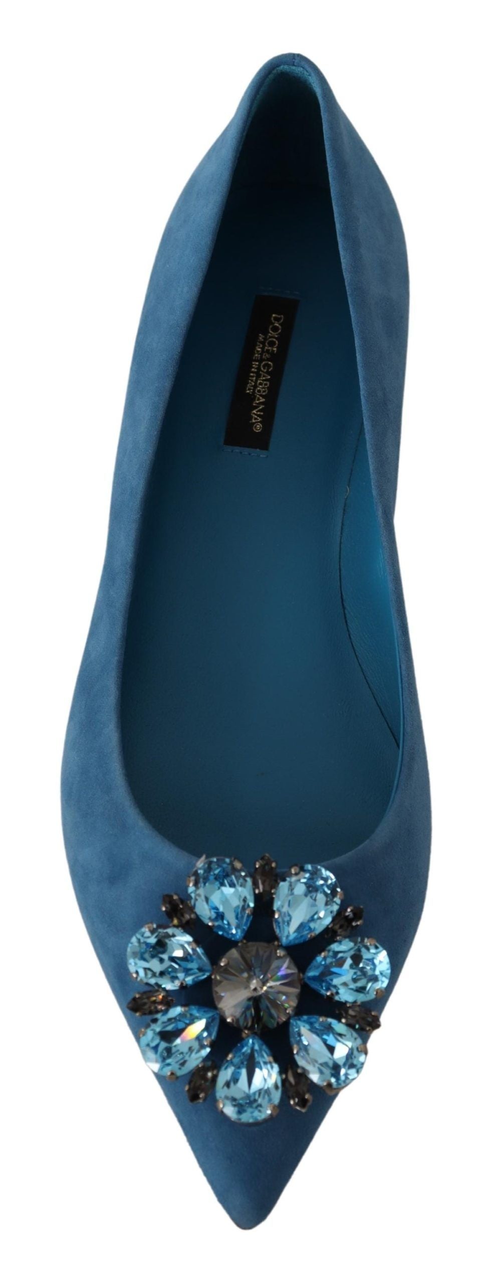 Elegant Crystal-Embellished Suede Flats - ventzia