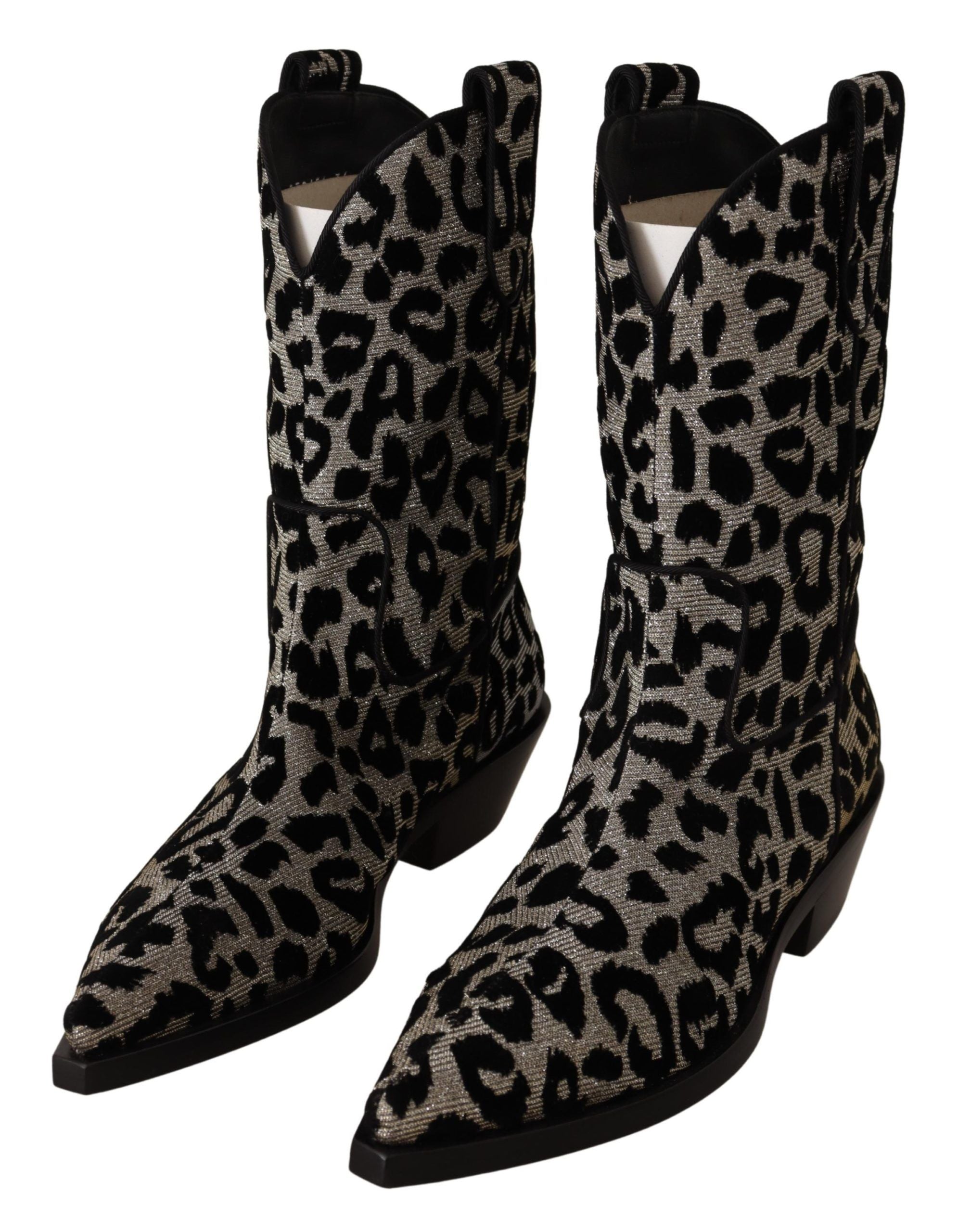 Elegant Leopard Print Mid Calf Boots - ventzia