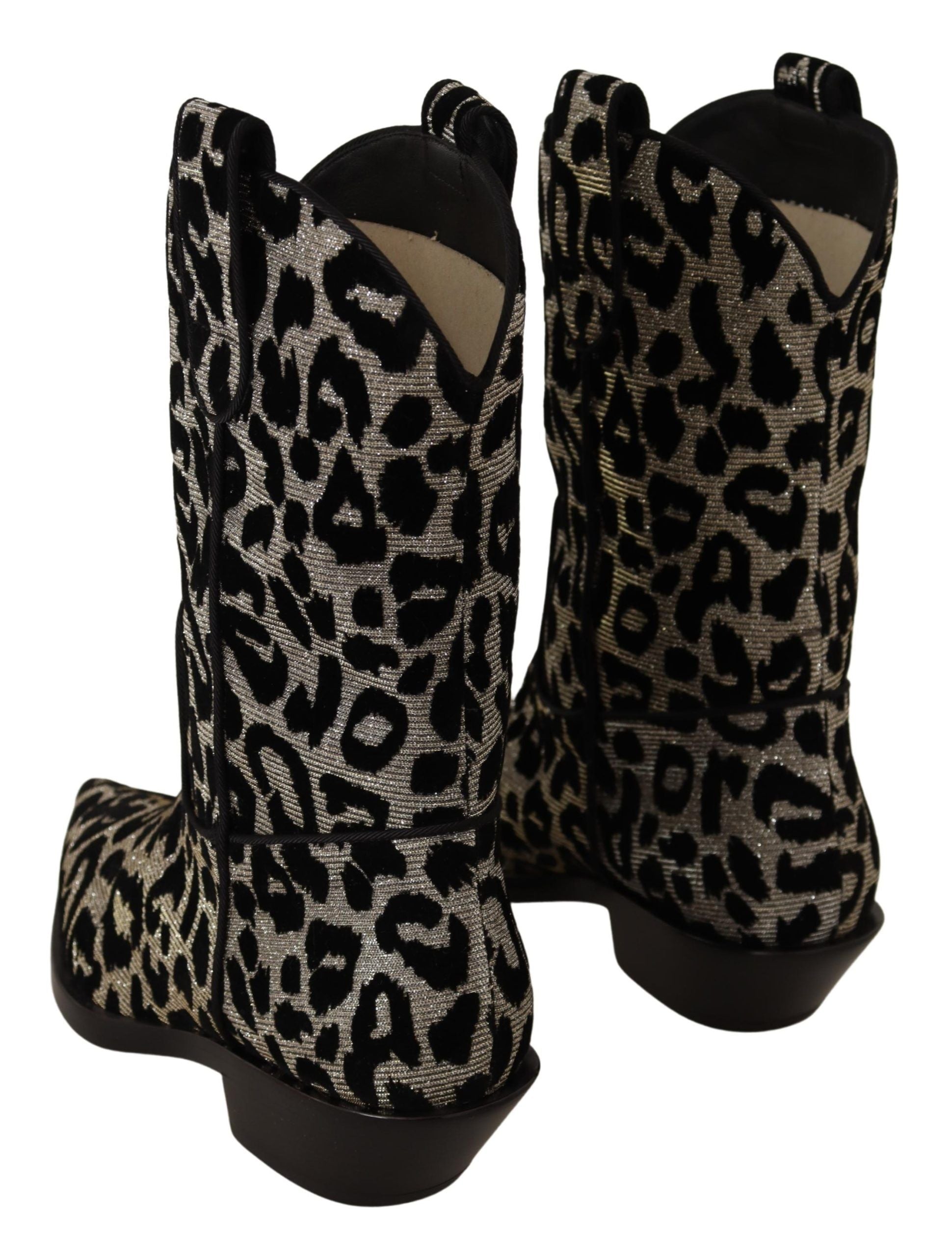 Elegant Leopard Print Mid Calf Boots - ventzia