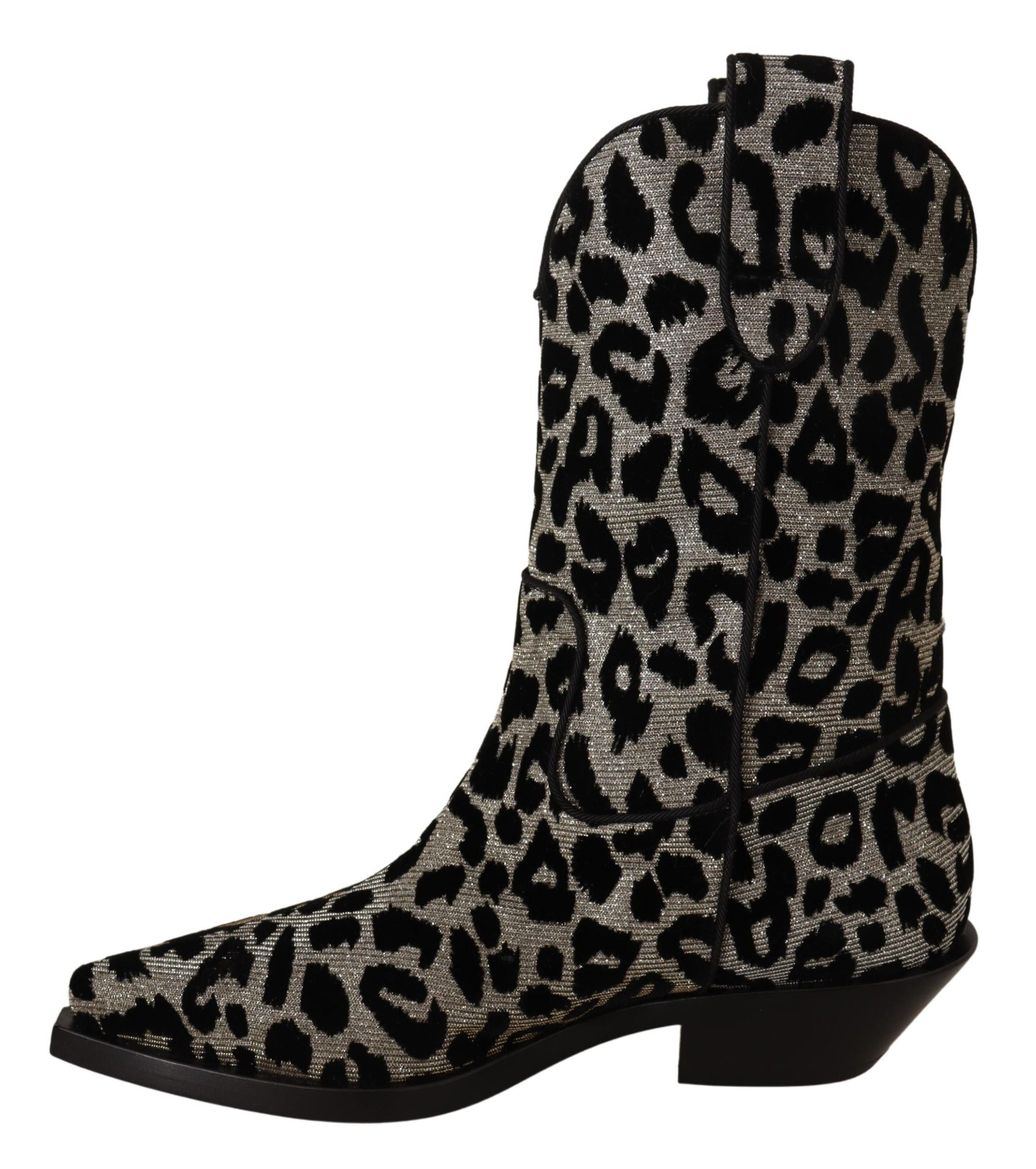 Elegant Leopard Print Mid Calf Boots - ventzia