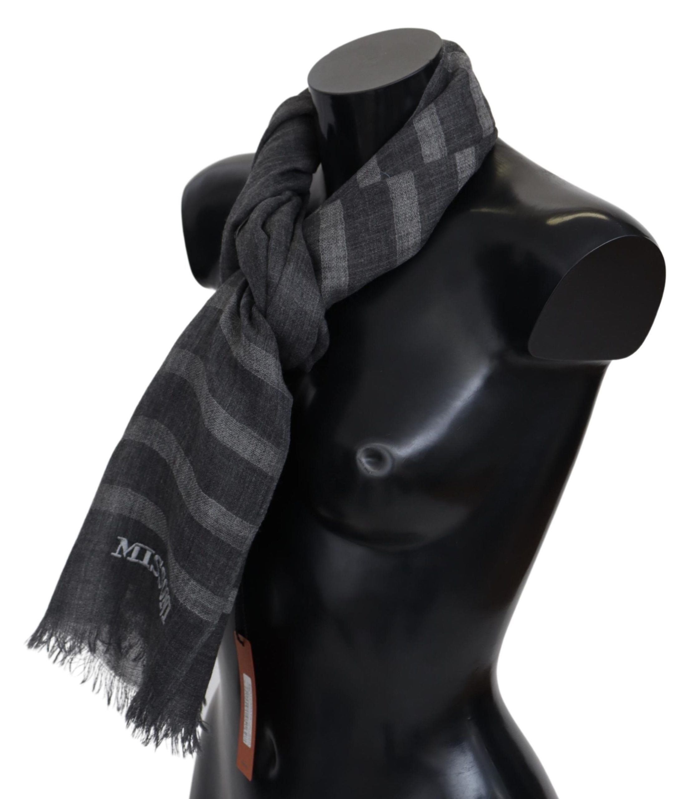 Elegant Unisex Wool Scarf with Logo Embroidery - ventzia