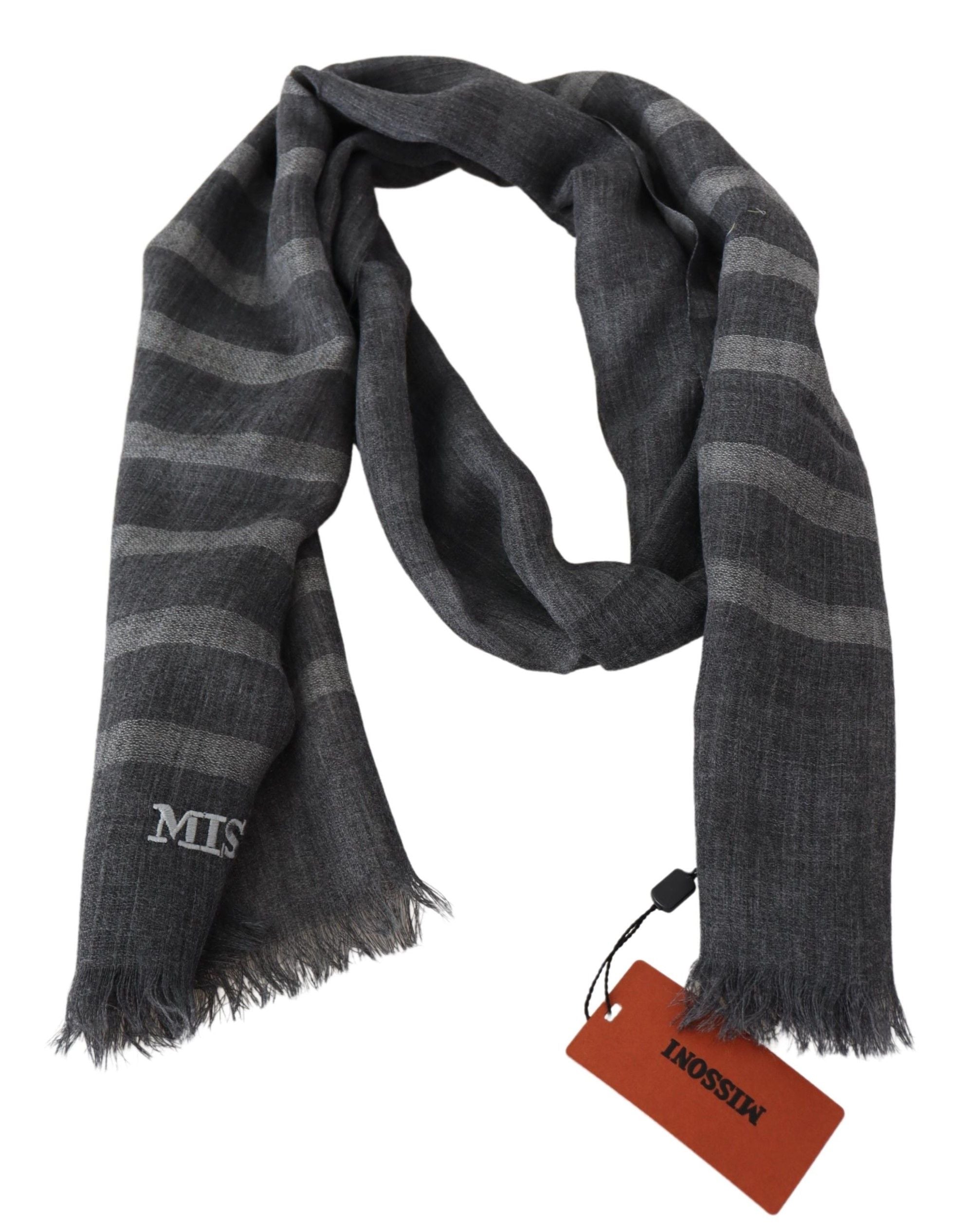 Elegant Unisex Wool Scarf with Logo Embroidery - ventzia