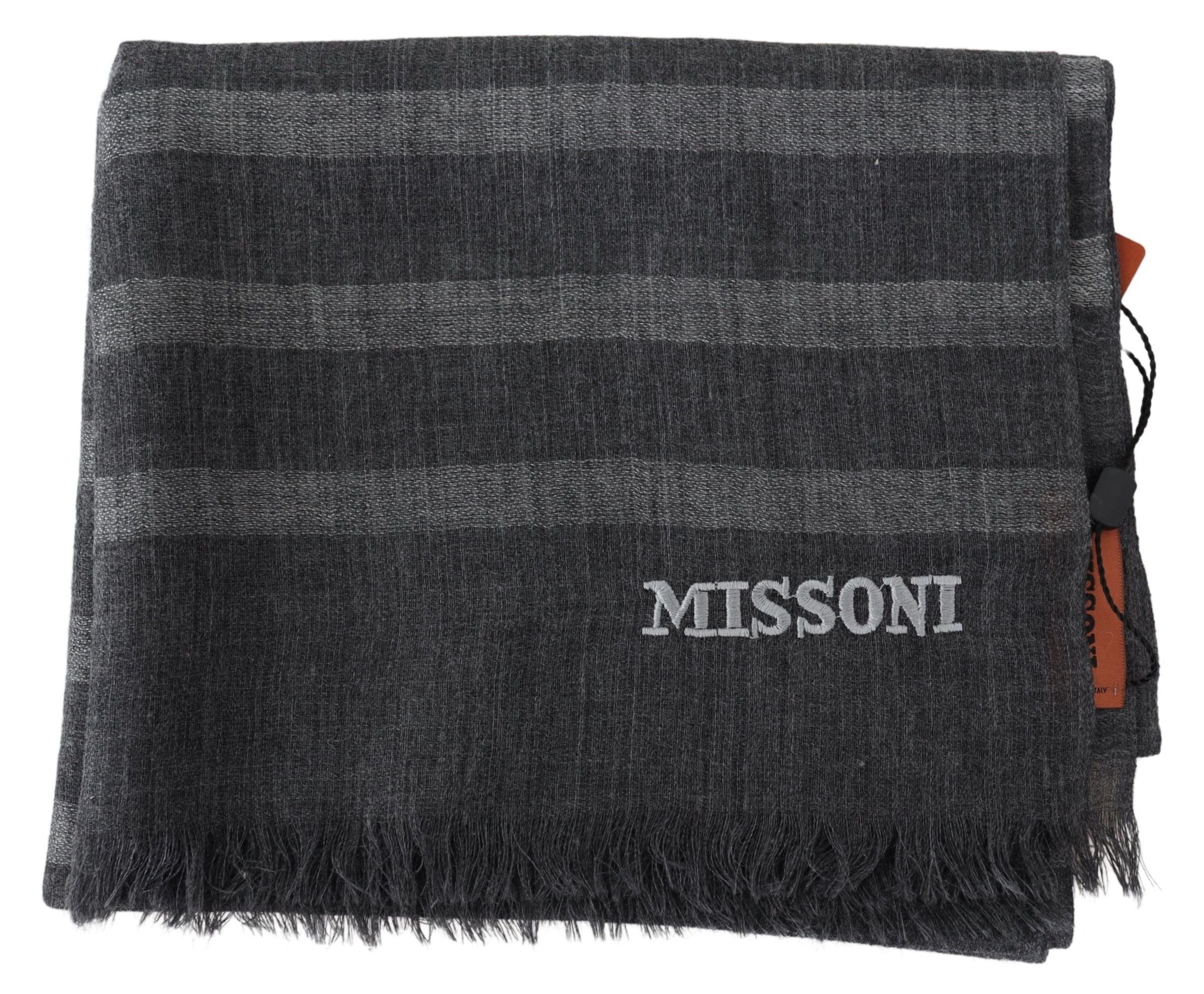 Elegant Unisex Wool Scarf with Logo Embroidery - ventzia