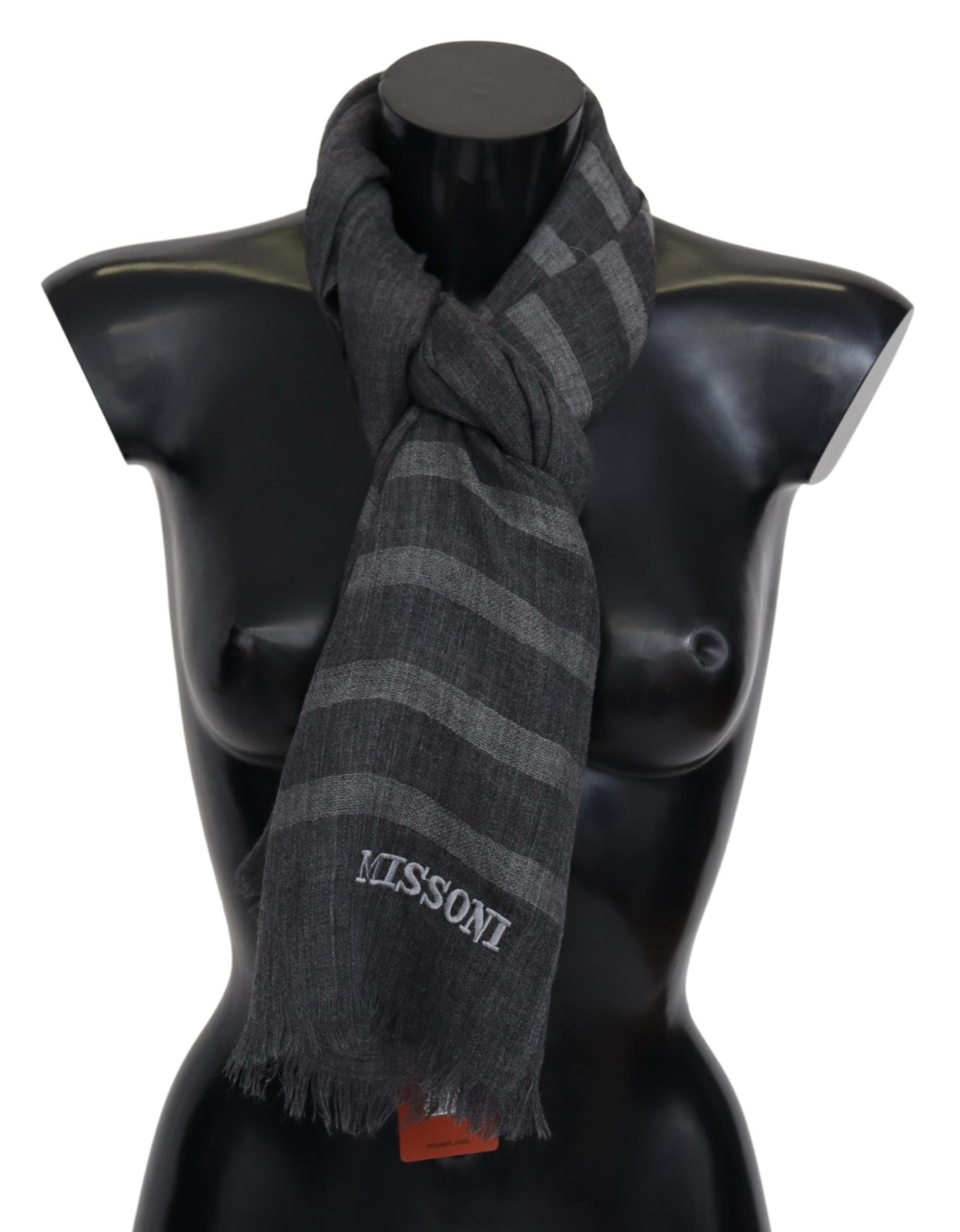 Elegant Unisex Wool Scarf with Logo Embroidery - ventzia