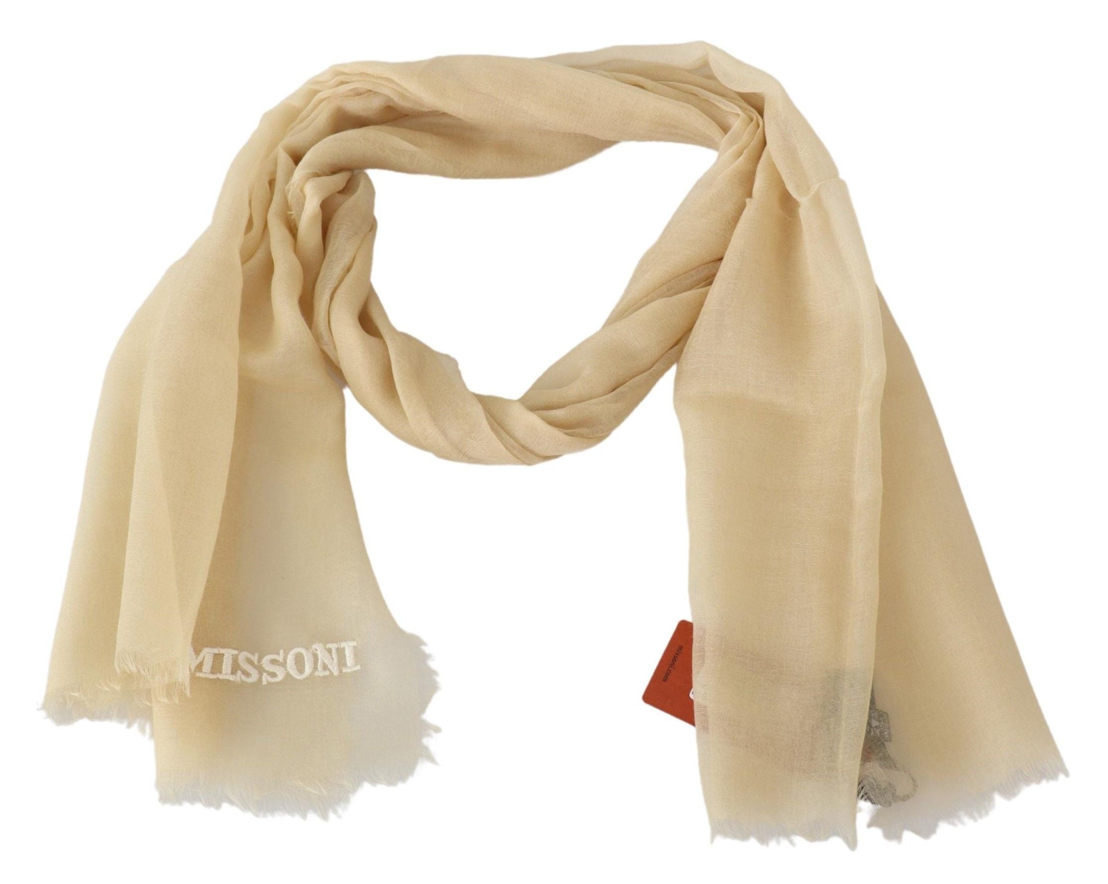 Beige Cashmere Unisex Neck Scarf - ventzia