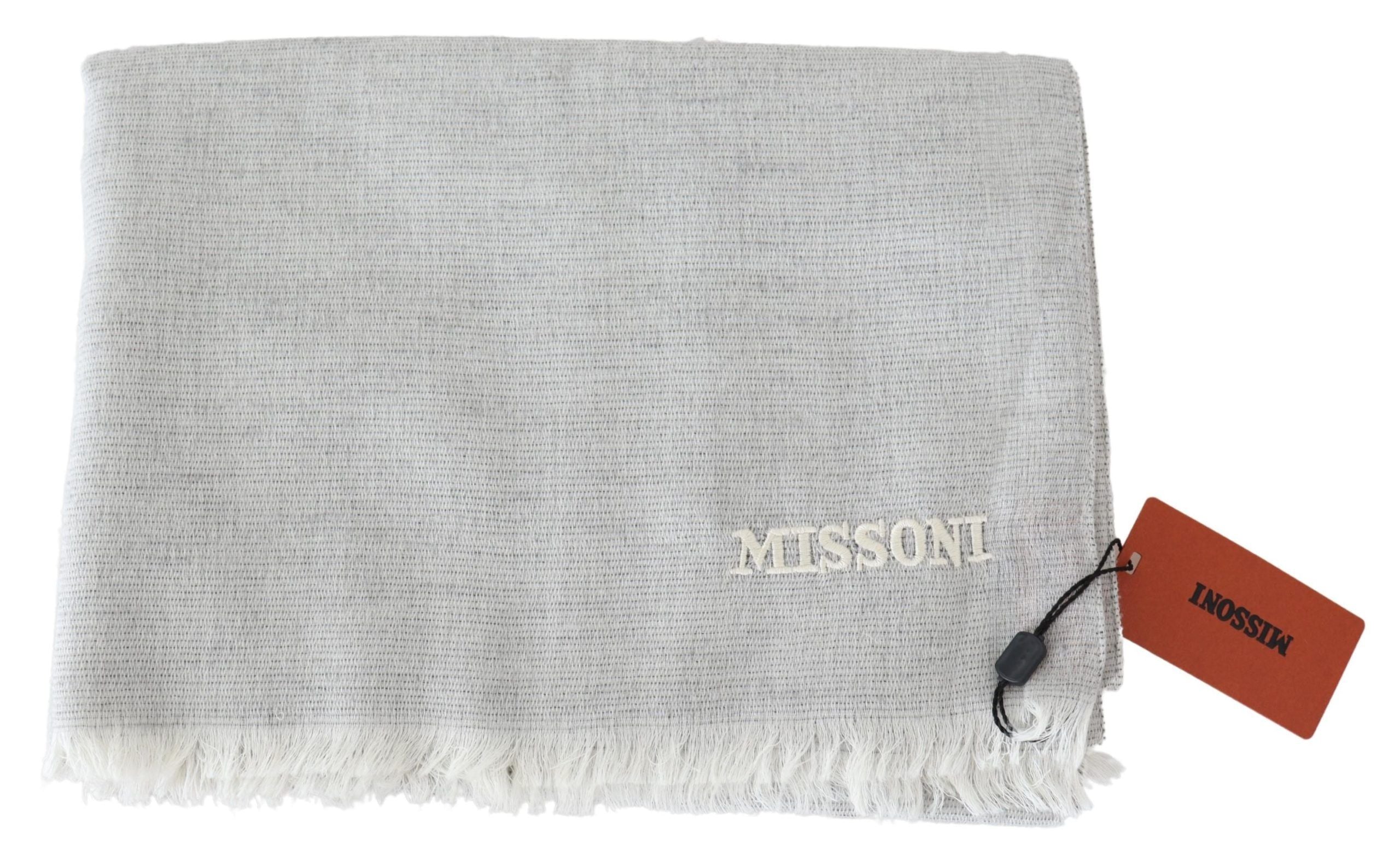 Elegant Wool Scarf with Signature Embroidery - ventzia