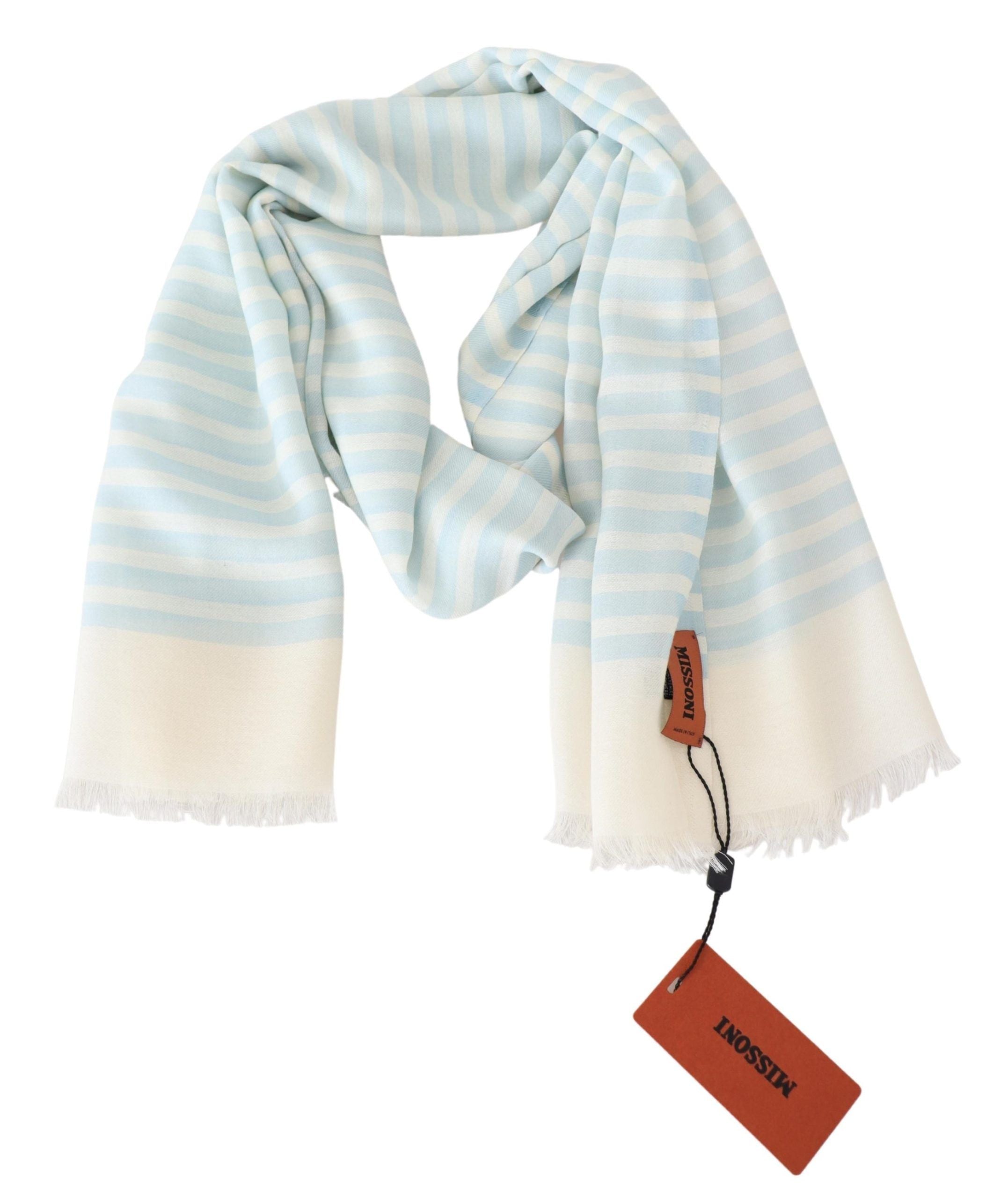 Elegant Cashmere Scarf with Linear Design - ventzia