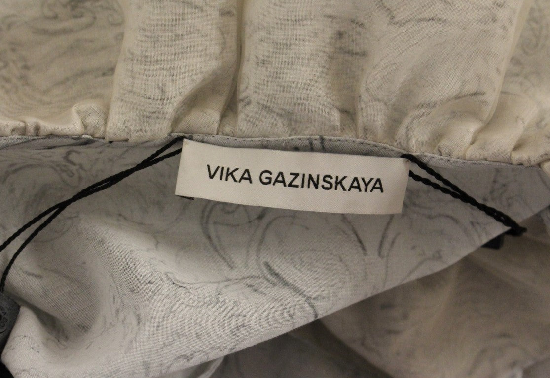 Elegant Blue Cotton Tunic Blouse - ventzia