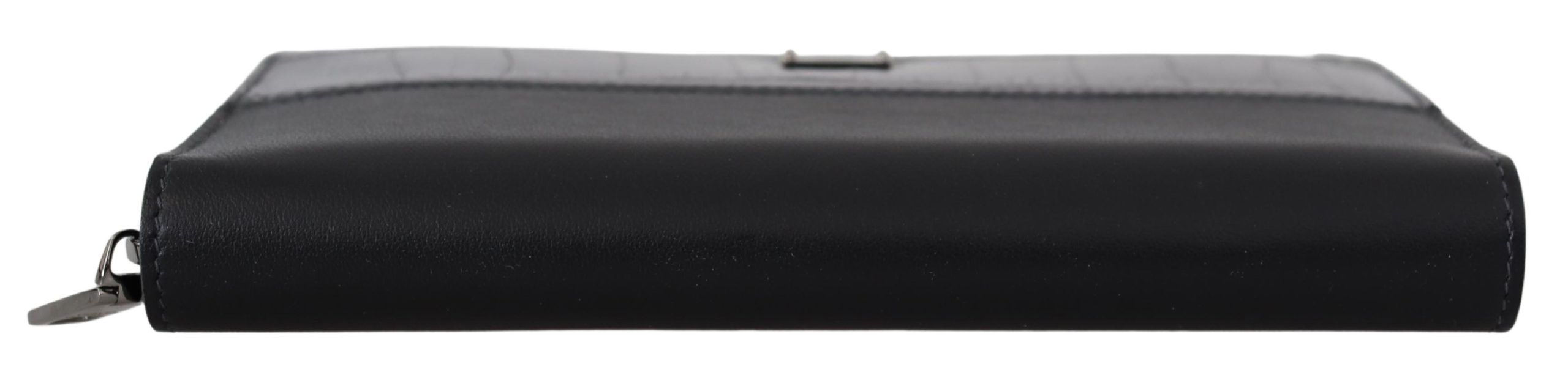 Elegant Textured Leather Zip-Around Wallet - ventzia