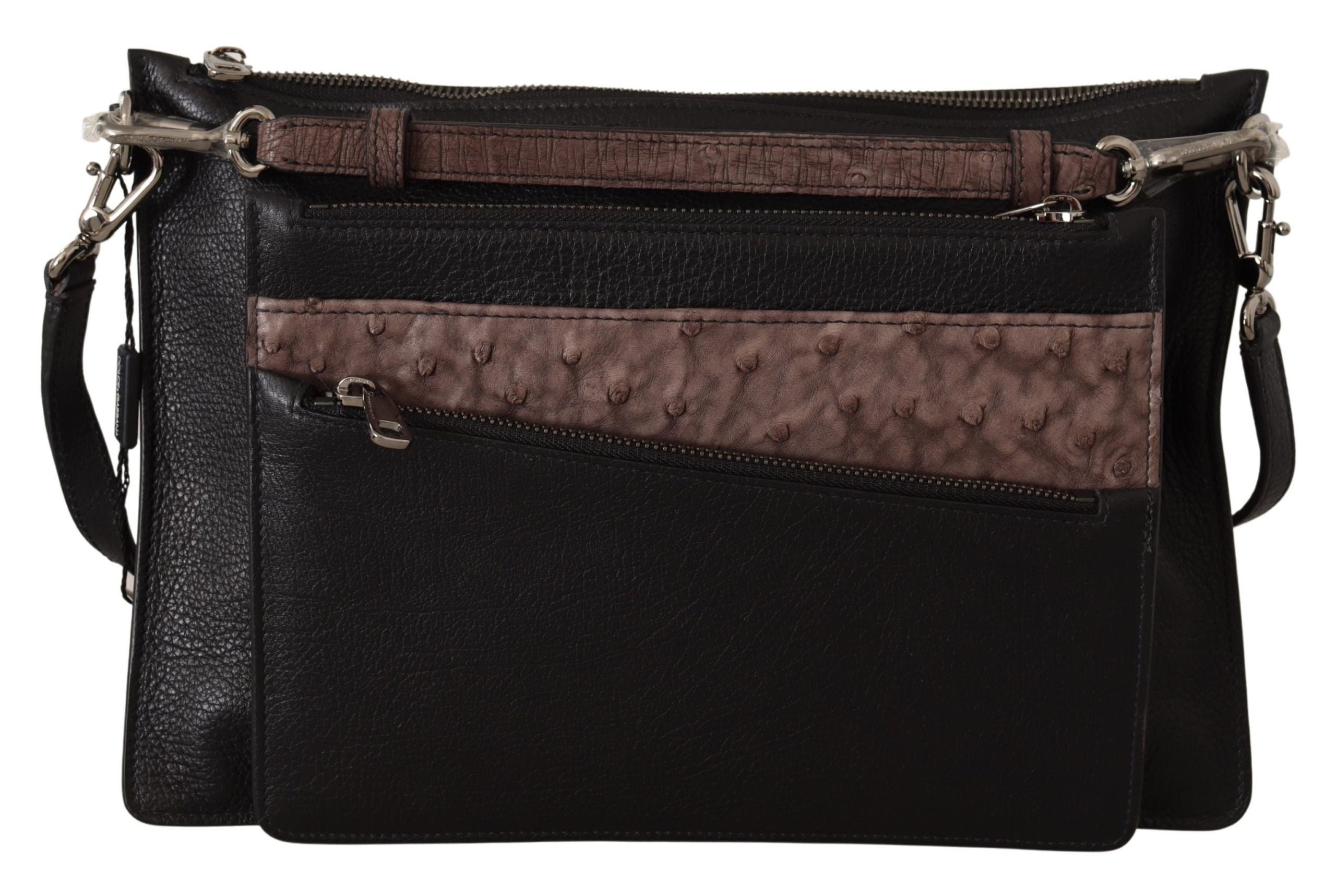 Elegant Black Leather Sling Shoulder Bag - ventzia