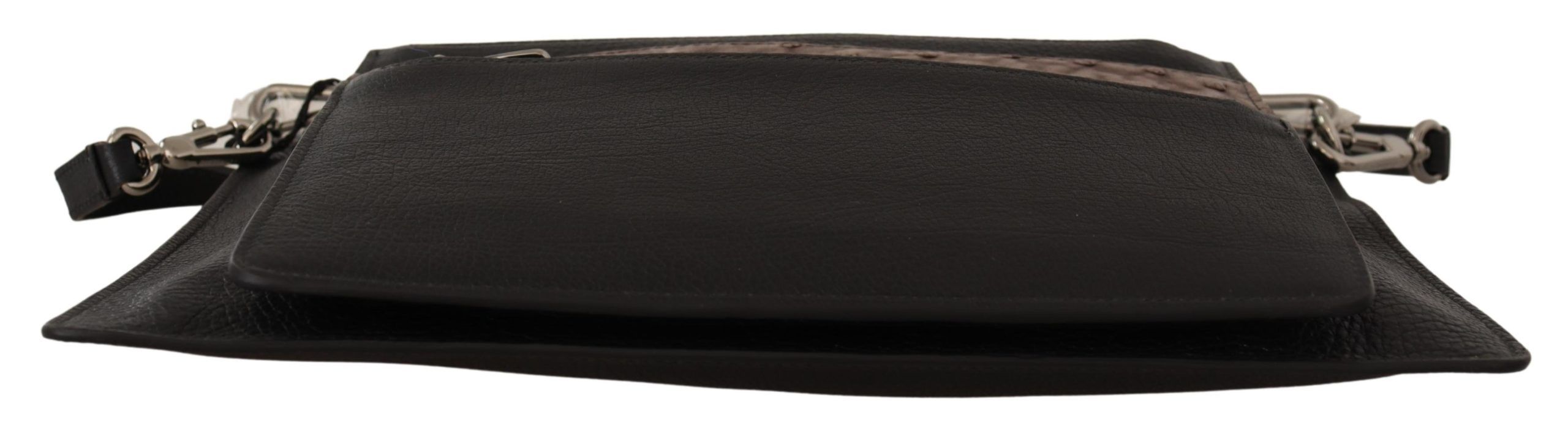 Elegant Black Leather Sling Shoulder Bag - ventzia