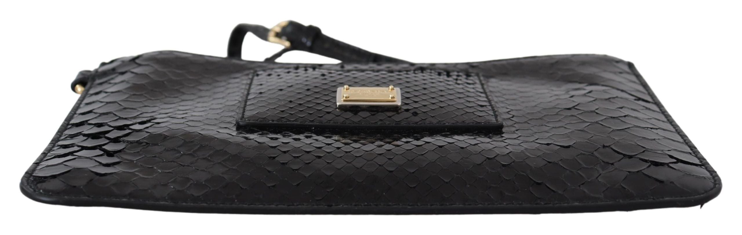 Exotic Leather Black Wristlet Wallet - ventzia