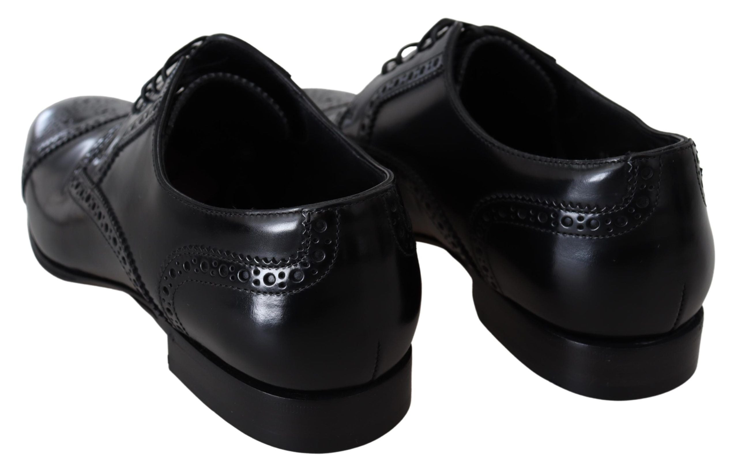 Elegant Black Leather Formal Derby Shoes - ventzia