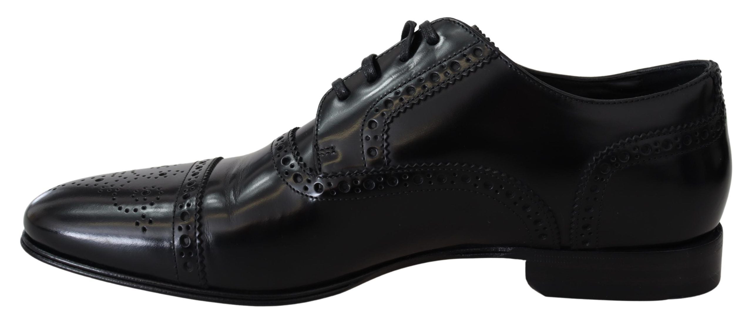 Elegant Black Leather Formal Derby Shoes - ventzia