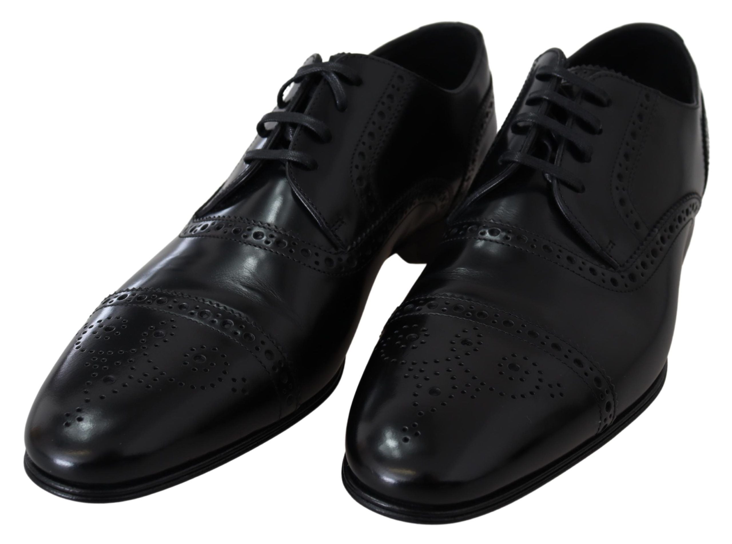 Elegant Black Leather Formal Derby Shoes - ventzia