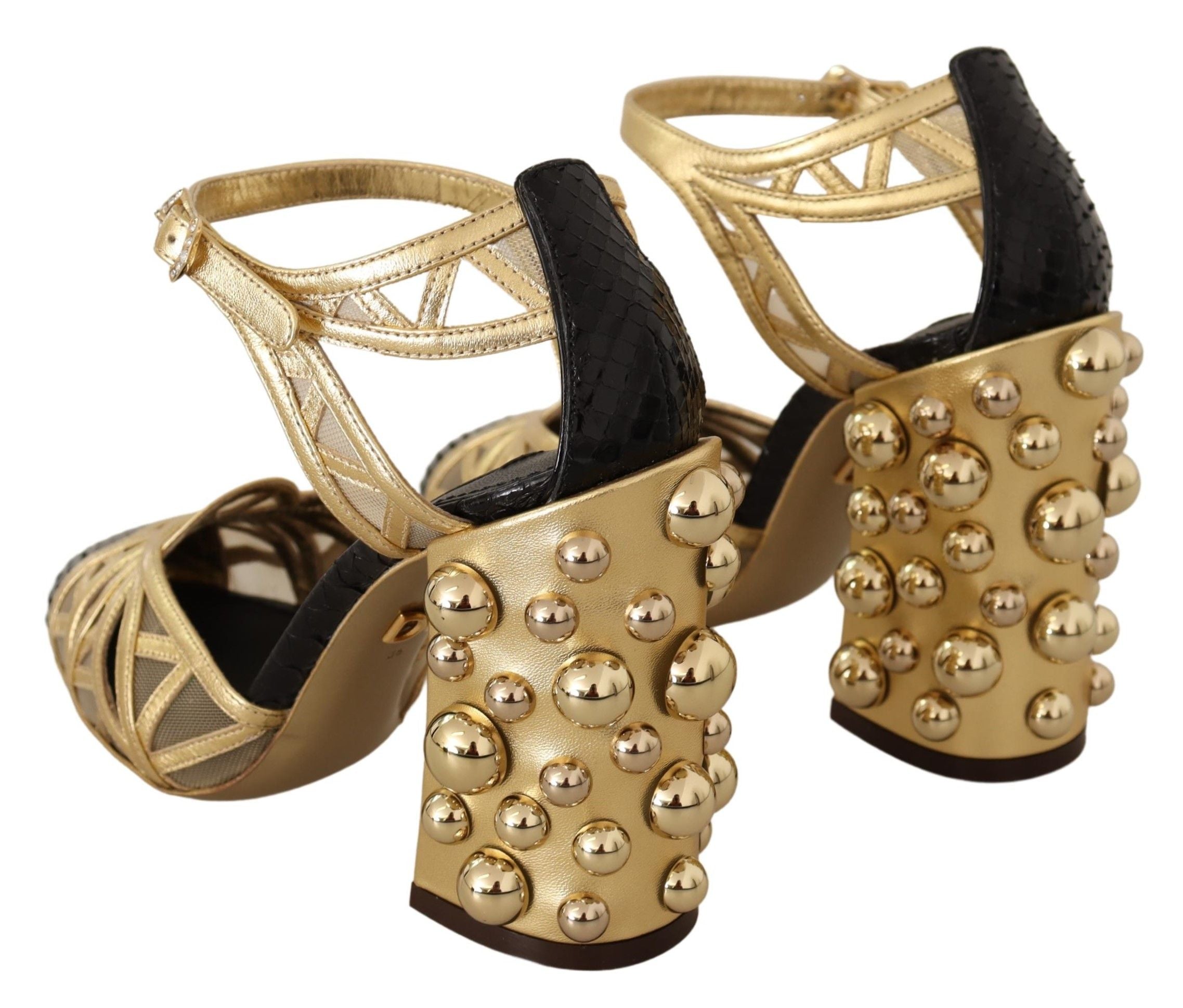 Elegant Crystal Studded Leather Pumps - ventzia