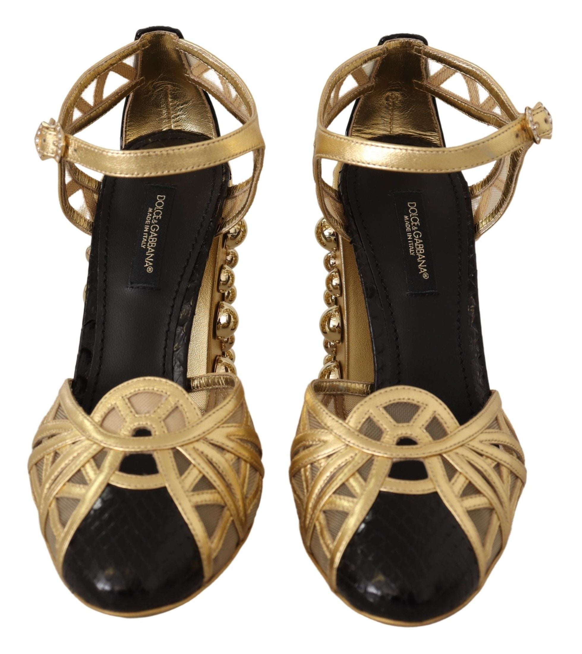 Elegant Crystal Studded Leather Pumps - ventzia