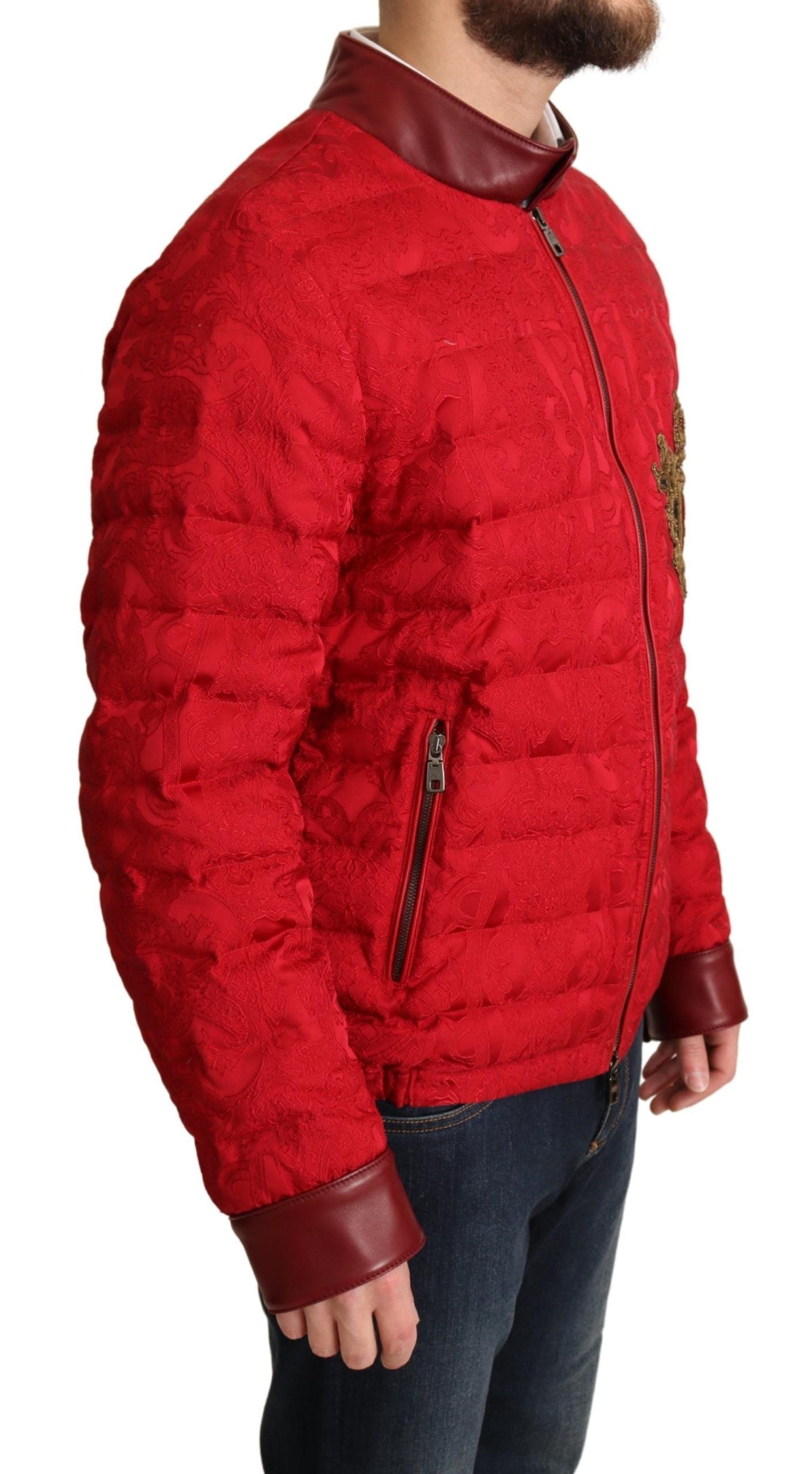 Red and Gold Bomber Designer Jacket - ventzia