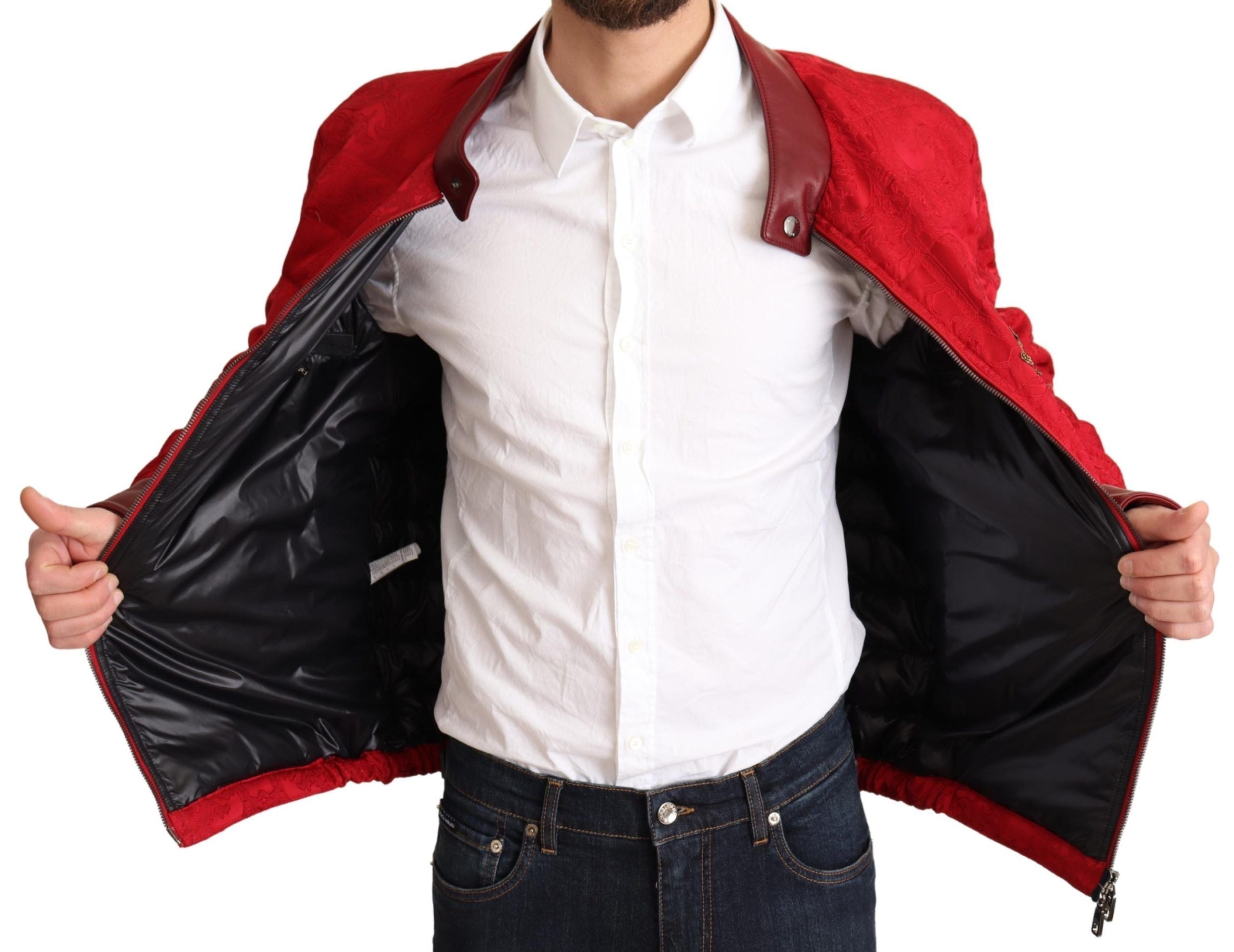 Red and Gold Bomber Designer Jacket - ventzia