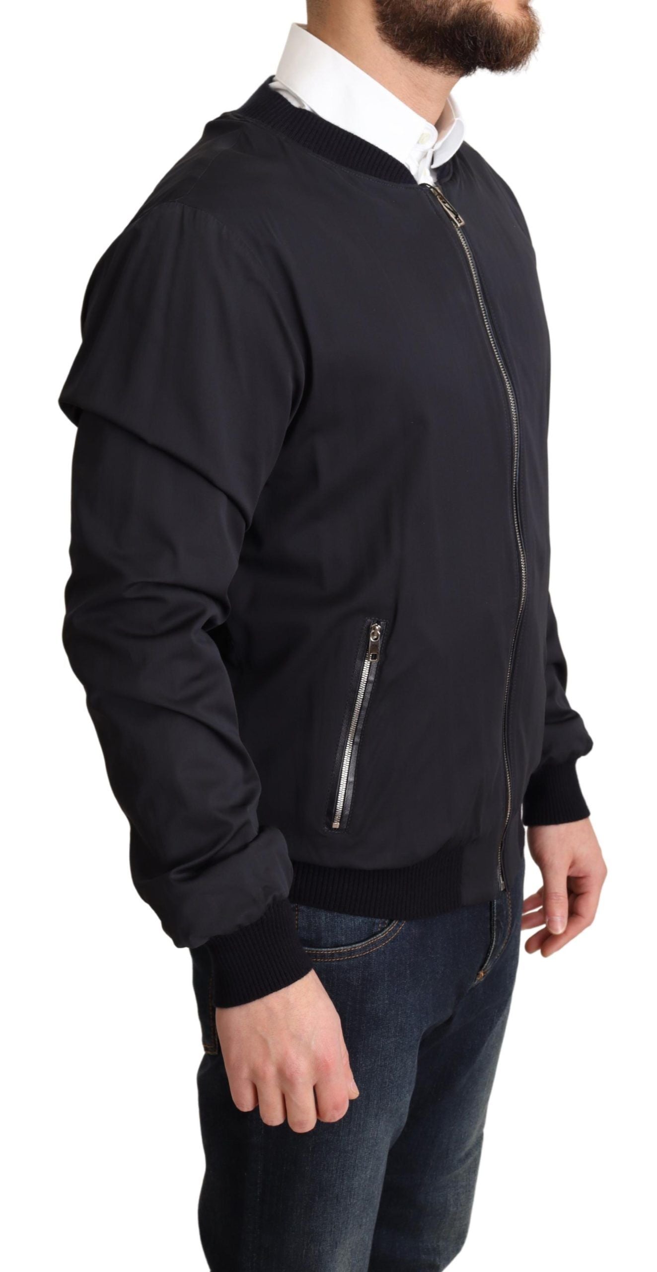 Elegant Silk Blend Bomber Jacket - ventzia