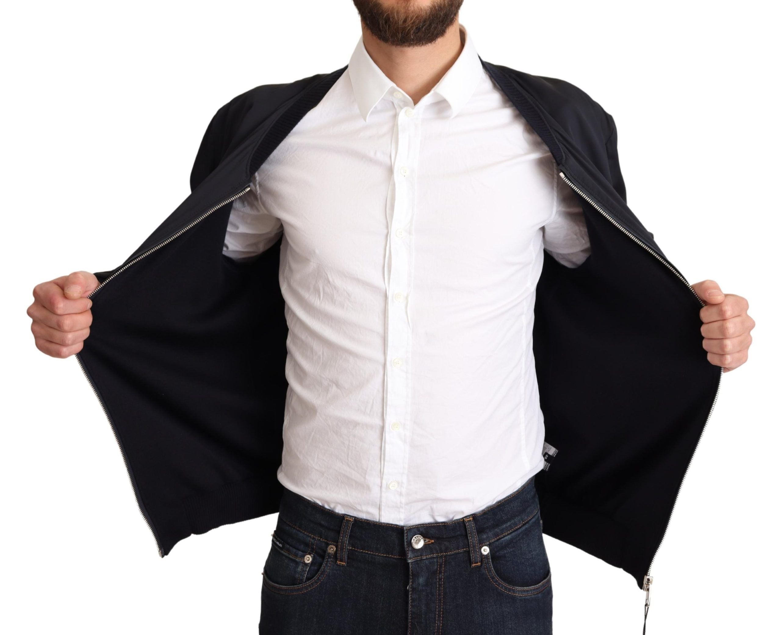 Elegant Silk Blend Bomber Jacket - ventzia