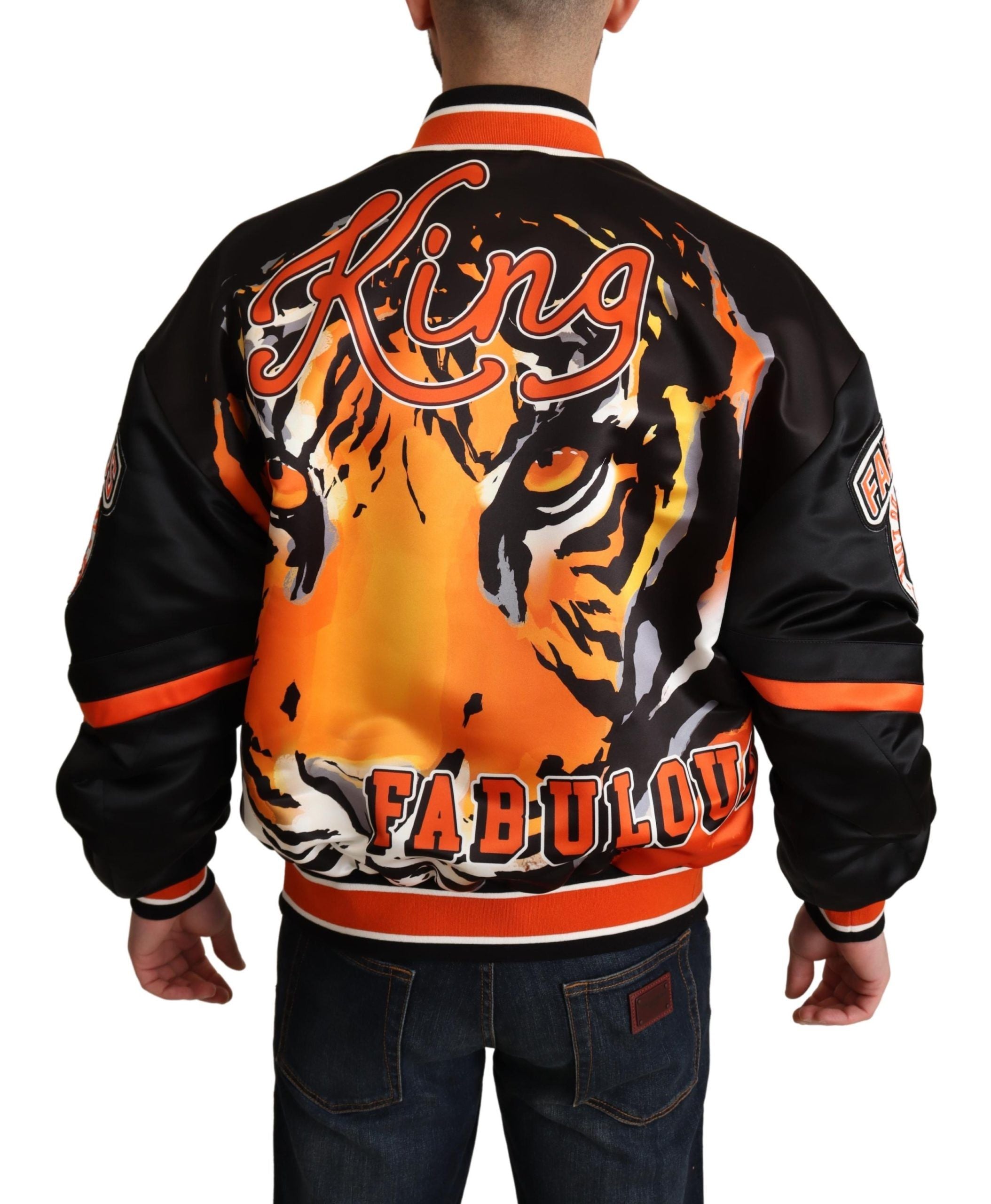 Regal Lion Bomber Jacket in White - ventzia