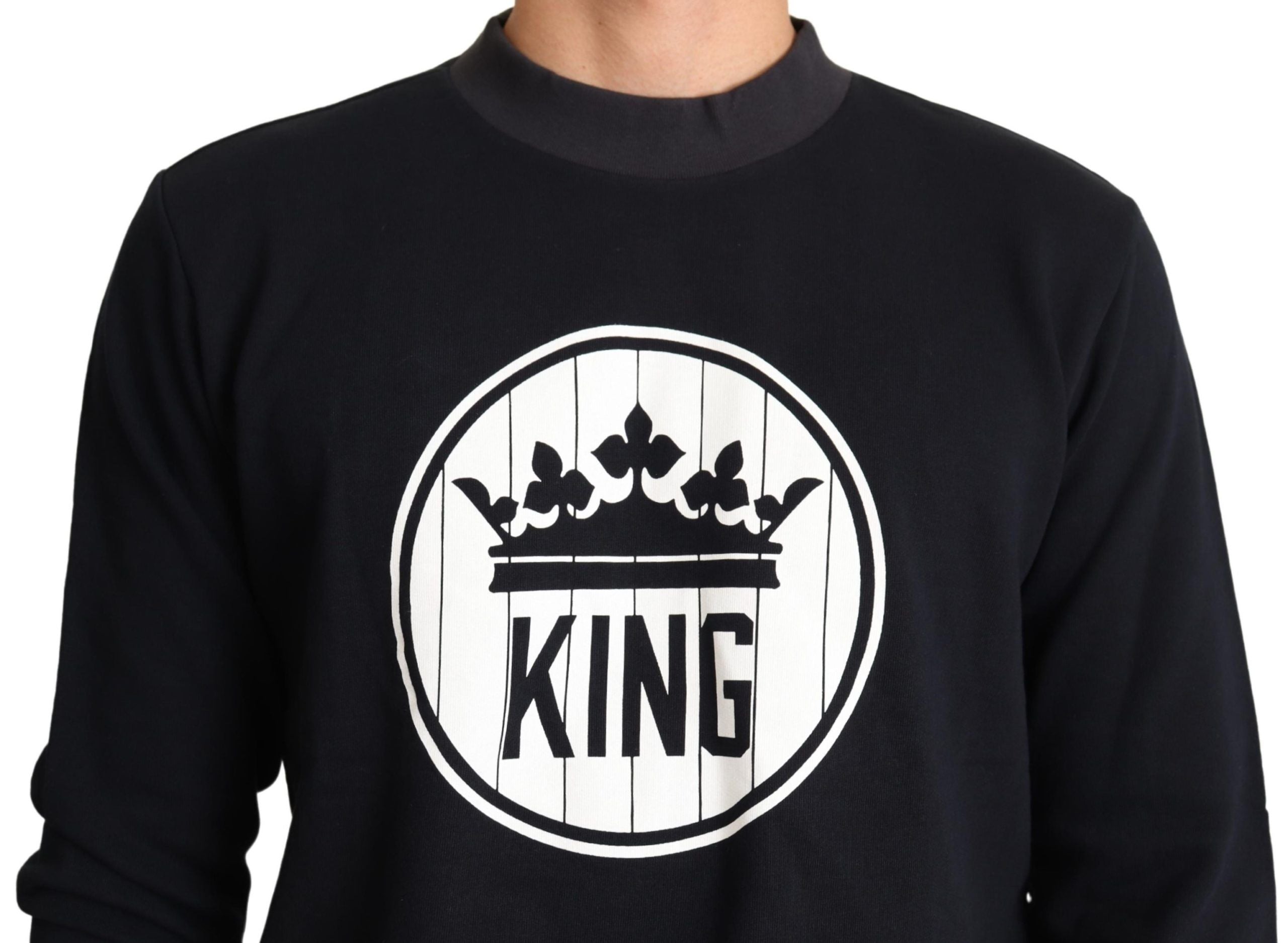 Regal Crown Motive Crewneck Sweater - ventzia