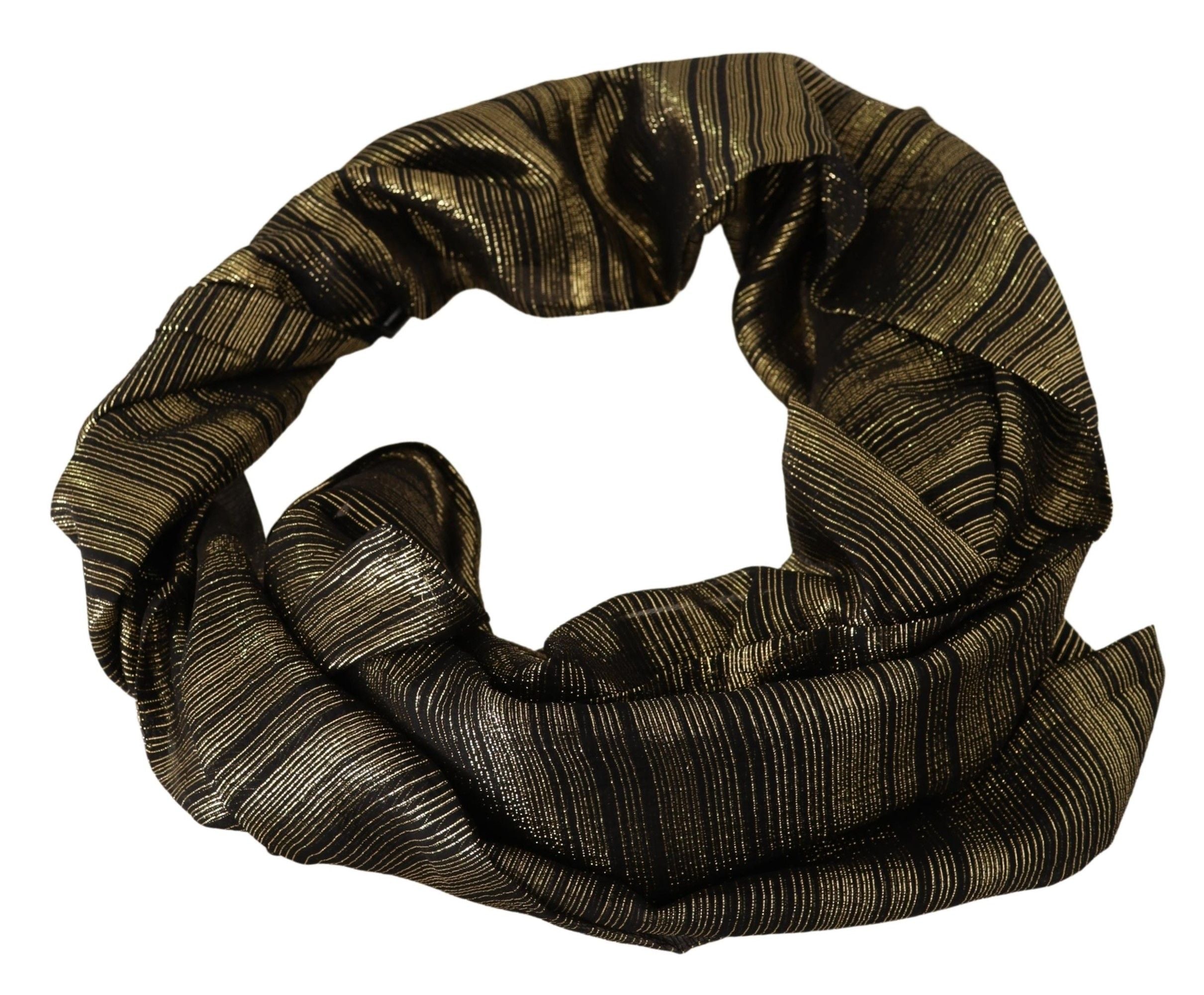 Elegant Gold Silk Blend Scarf - ventzia