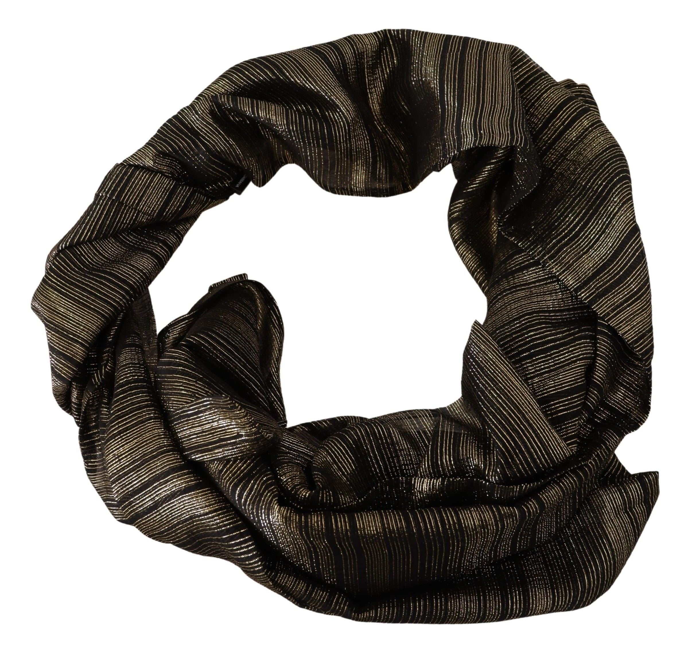 Elegant Gold Silk Blend Scarf - ventzia