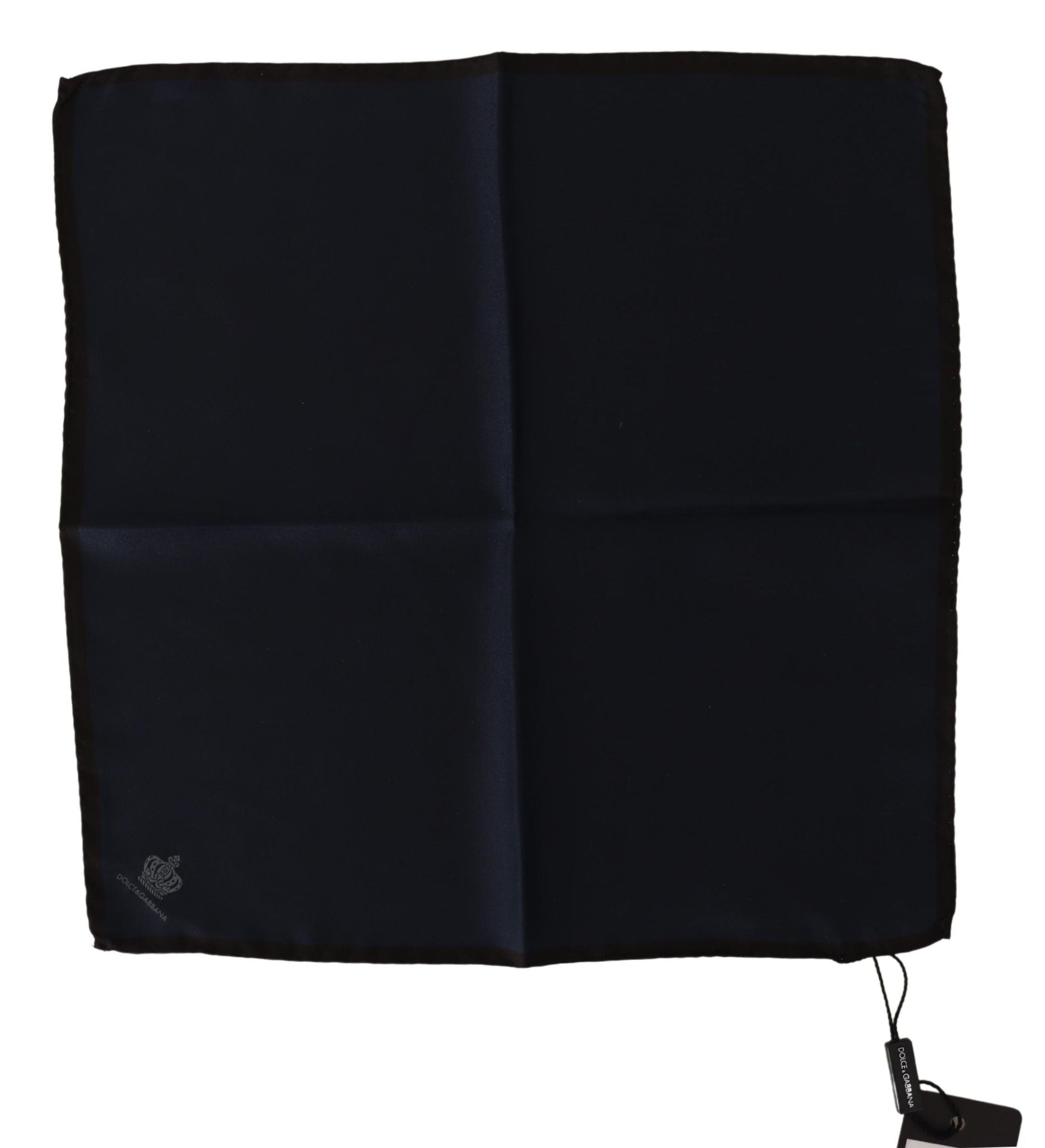 Elegant Silk Black Pocket Square Handkerchief - ventzia