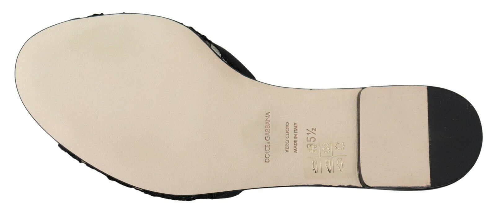 Elegant Black Lace Mules with Jewel Flower Detail - ventzia